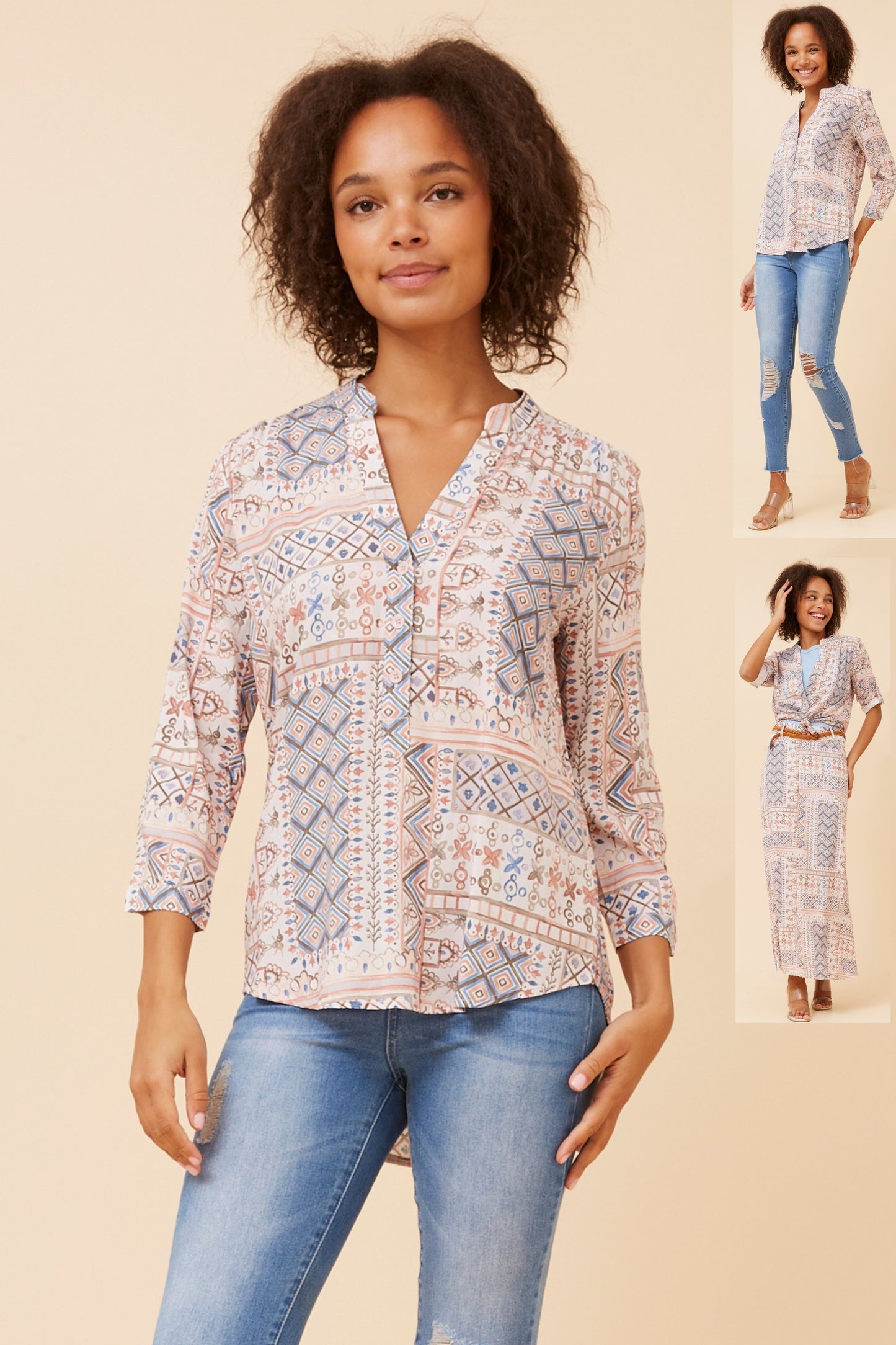 Nadia Abstract Printed Top T734694