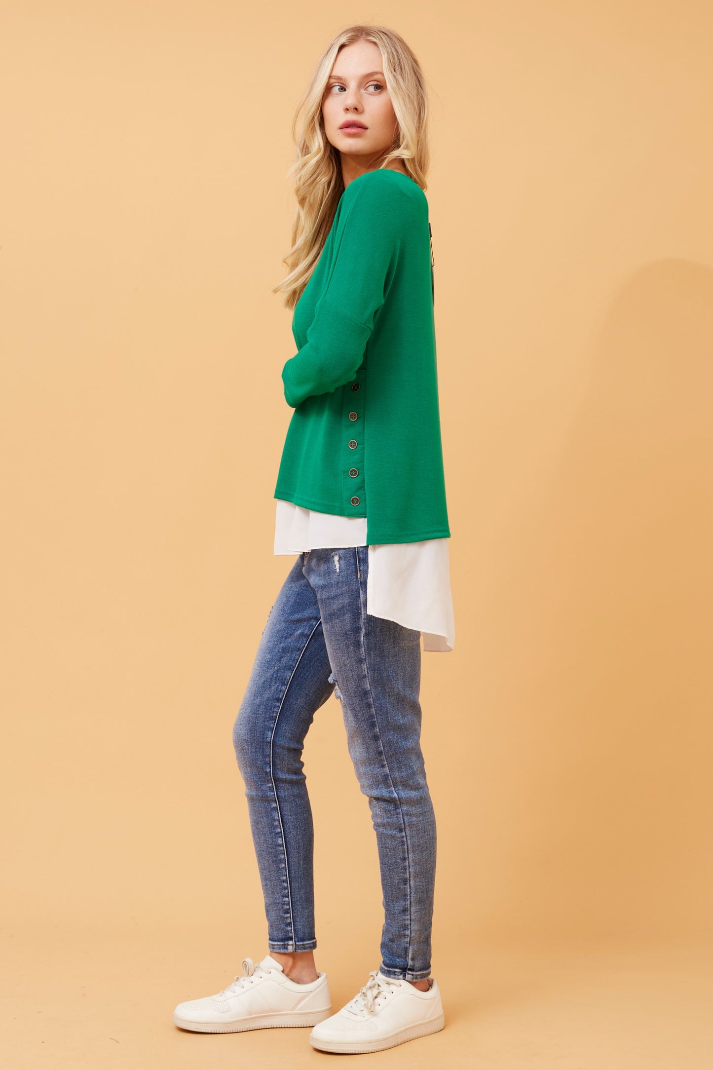 Carie Double Layer Top T512725 Jade