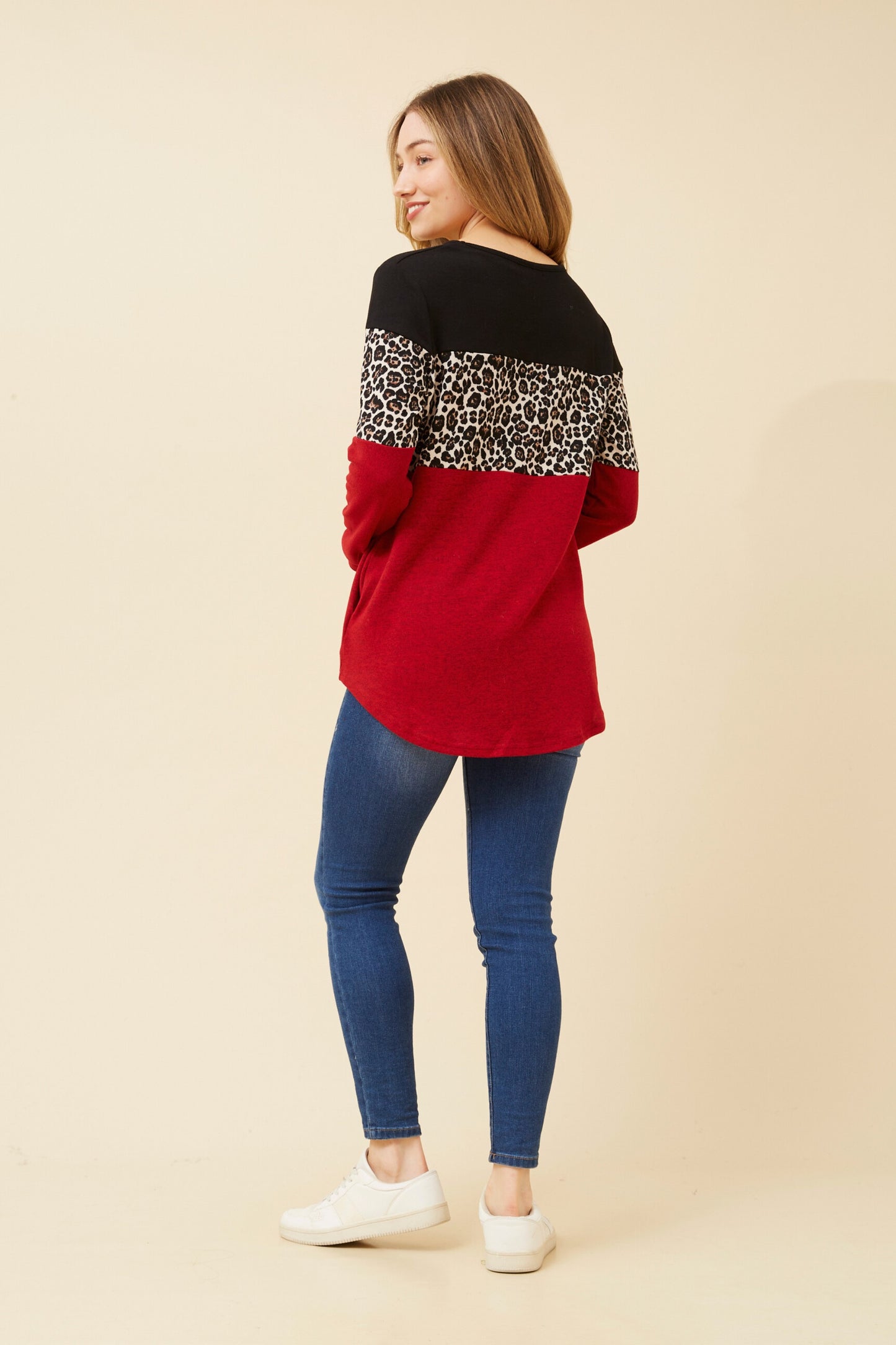 Alicia Animal Print Top T512658 Red