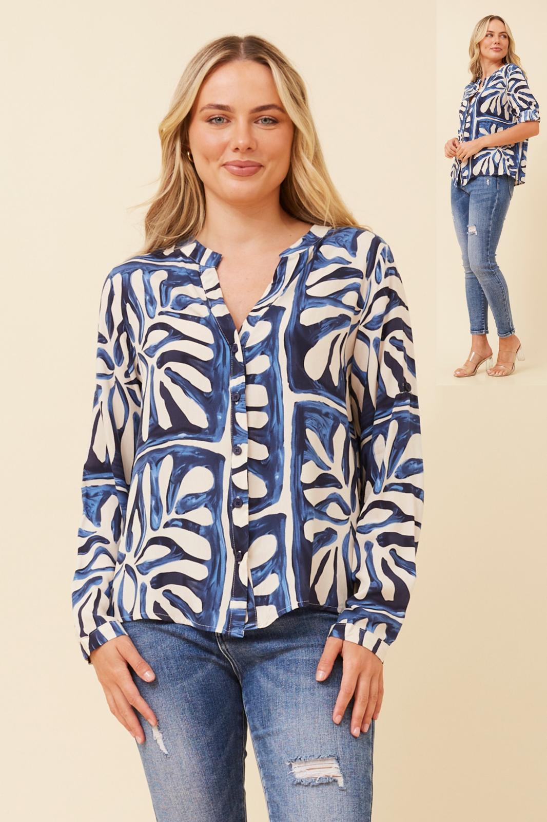 Emily Patchwork Print Blouse T734026