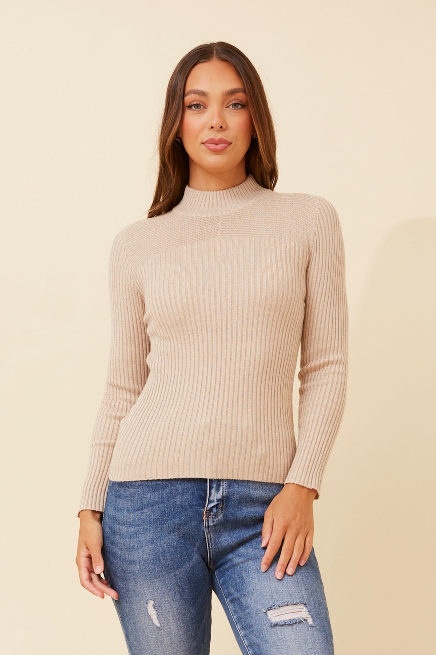 Alba Knit Jumper KP508787 Sand Sheet