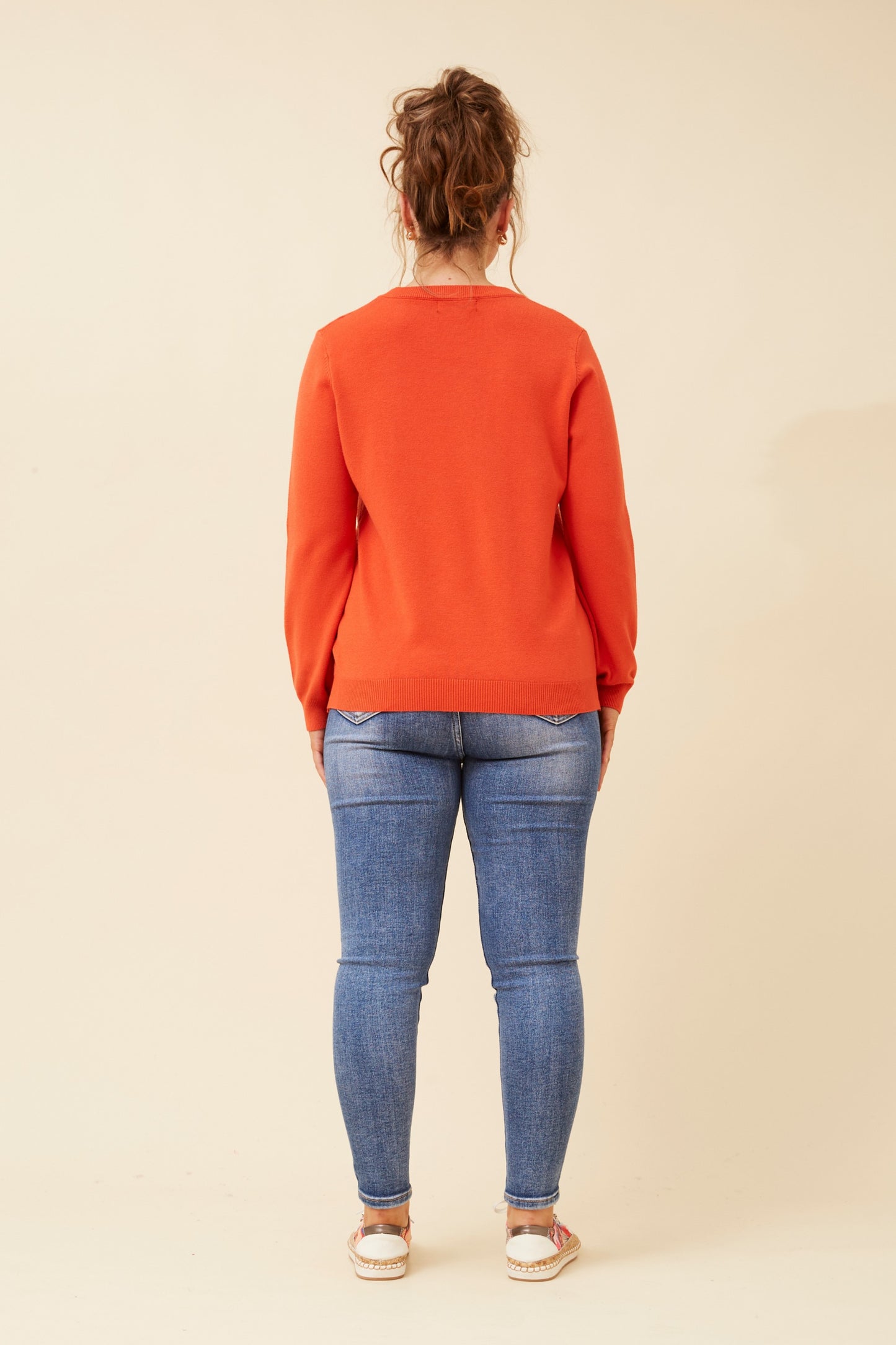 Vela Pattern Printed Jumper KP522530 Orange