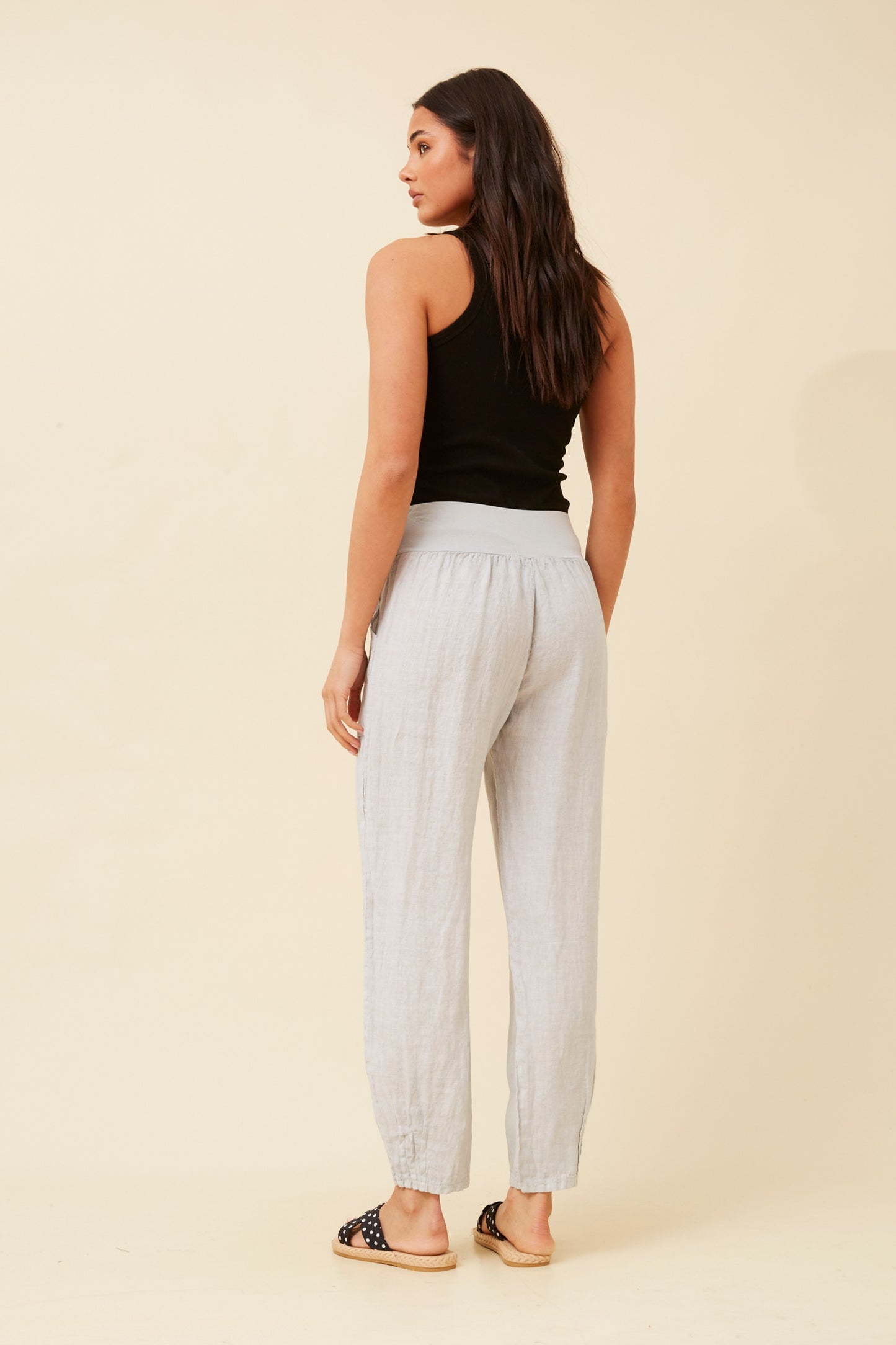 Linen Italian Pant P516694 Bitter Perla