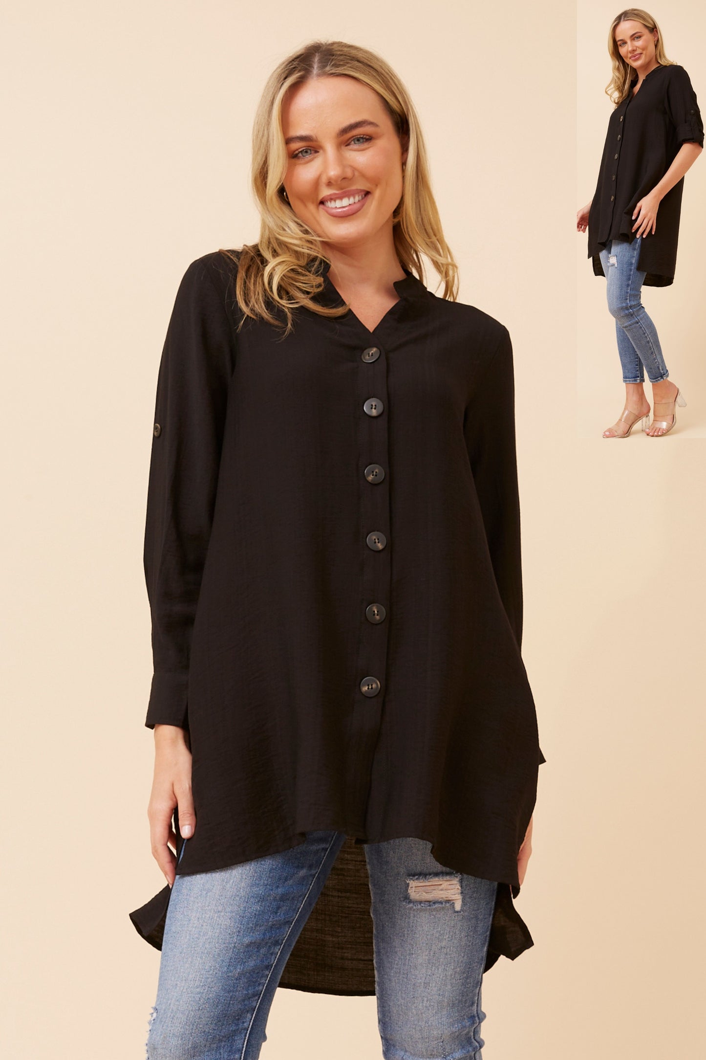 Claire Tunic Shirt T523904 Black