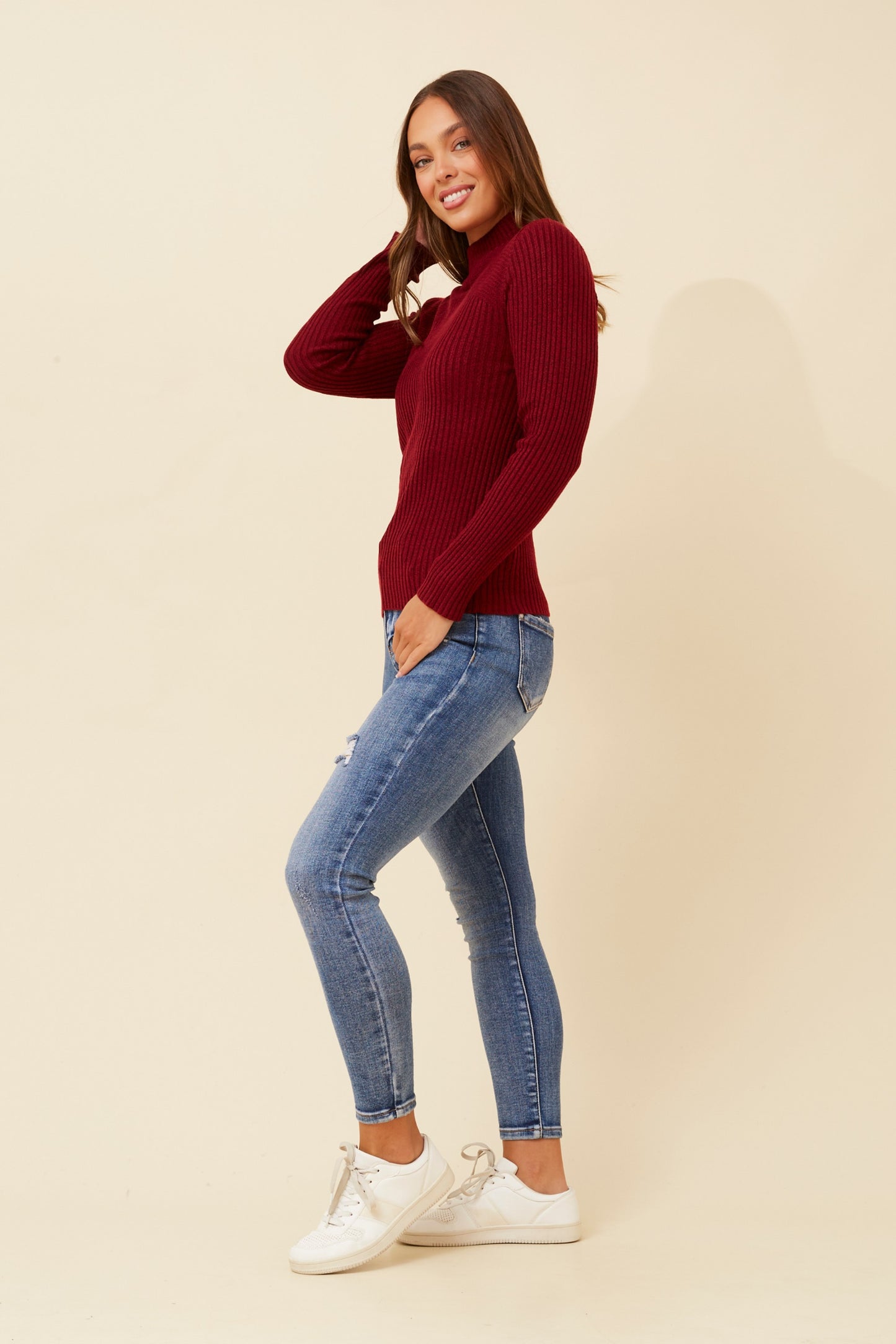 Alba Knit Jumper KP508787 Red Pear