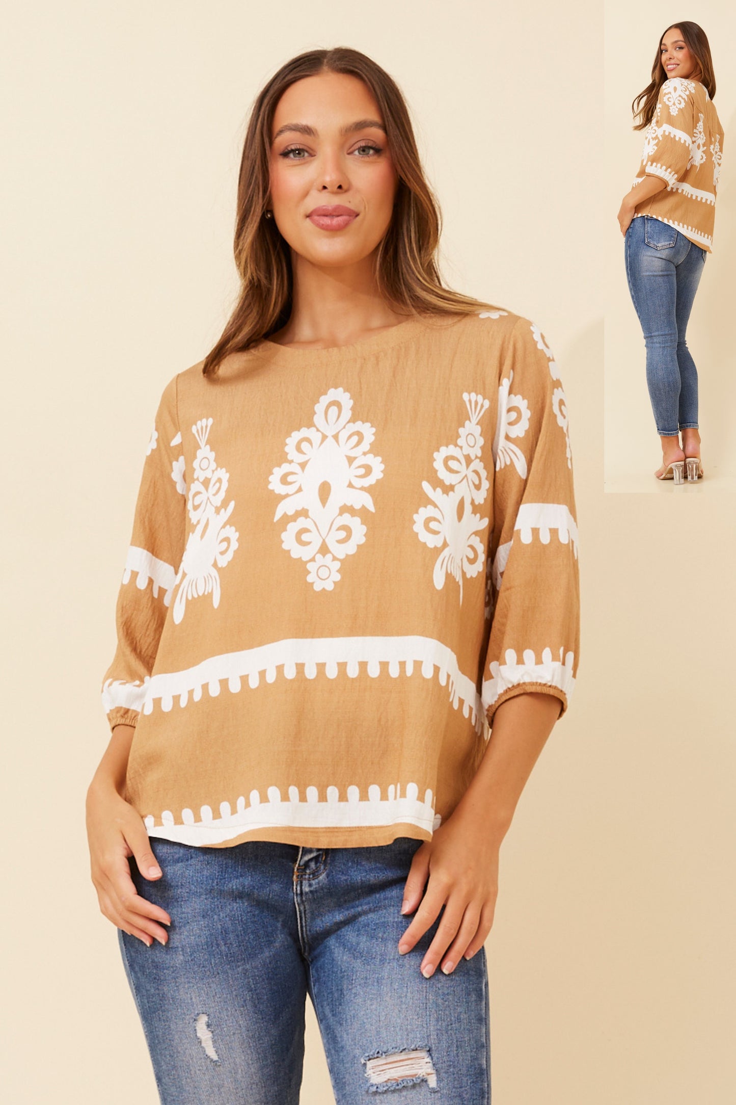 Amara Boho Print Blouse T523165