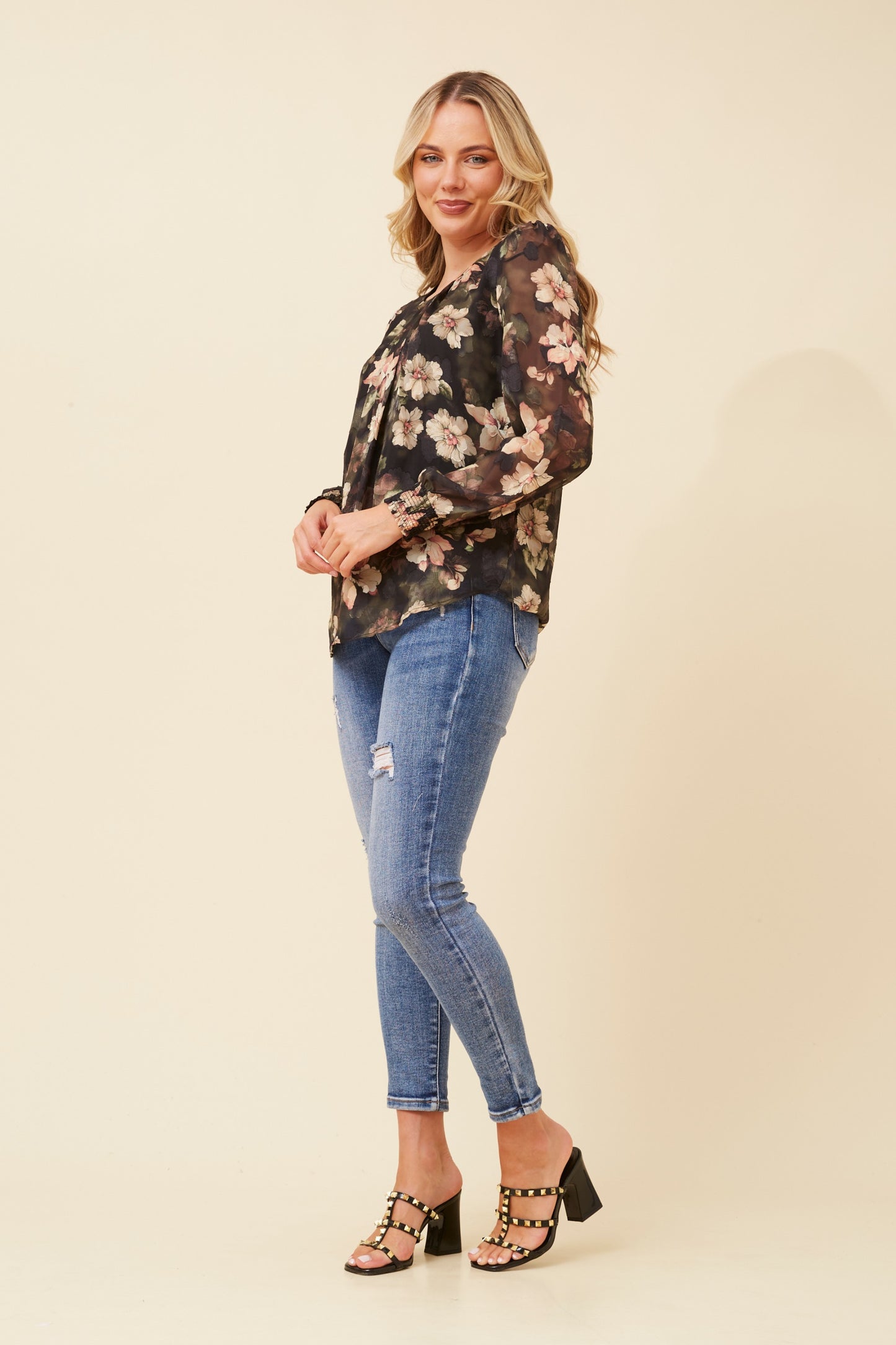 Sabine Burnout Floral Blouse T521516