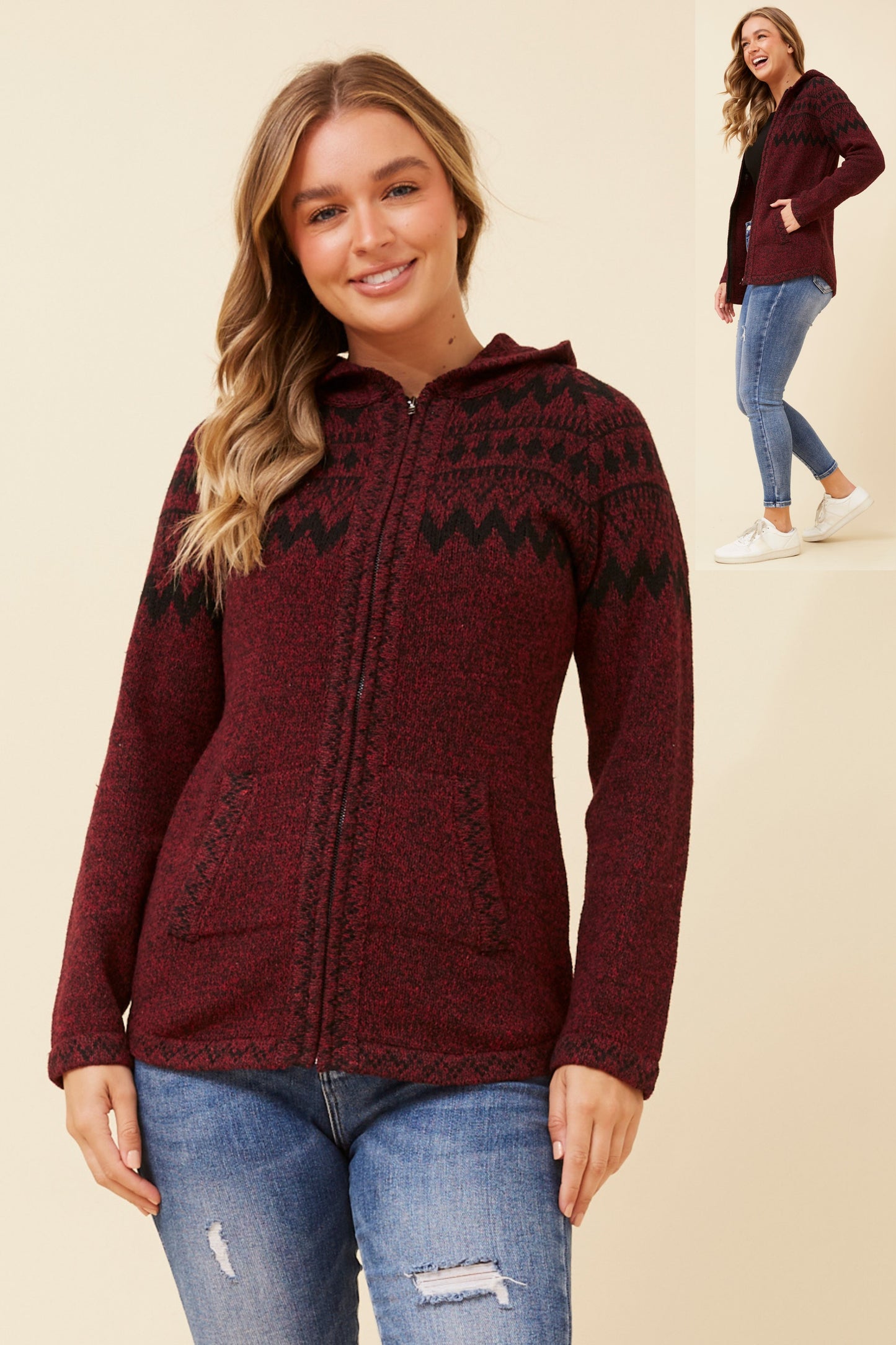 Emily Knit Cardigan with zip front KC518375