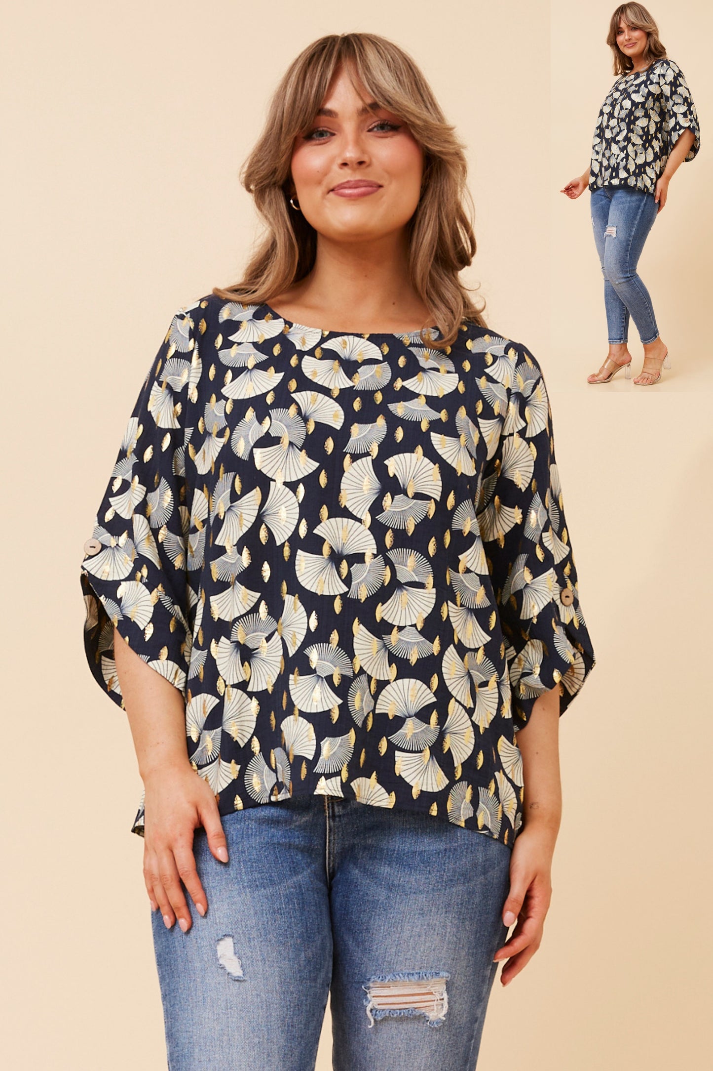 Tobi Foil Printed Top T734967