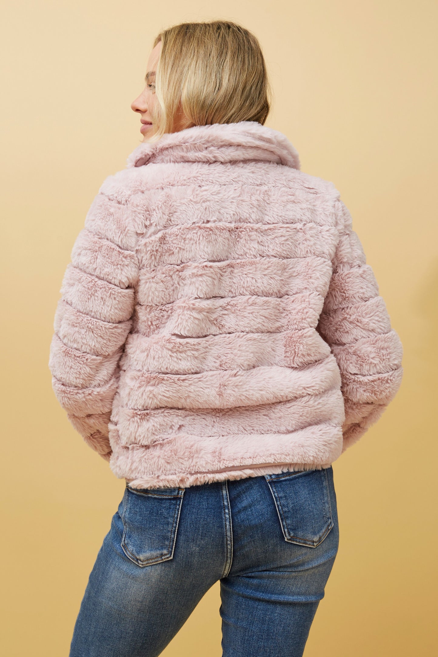 Ava Faux Fur Jacket J511031 Blush