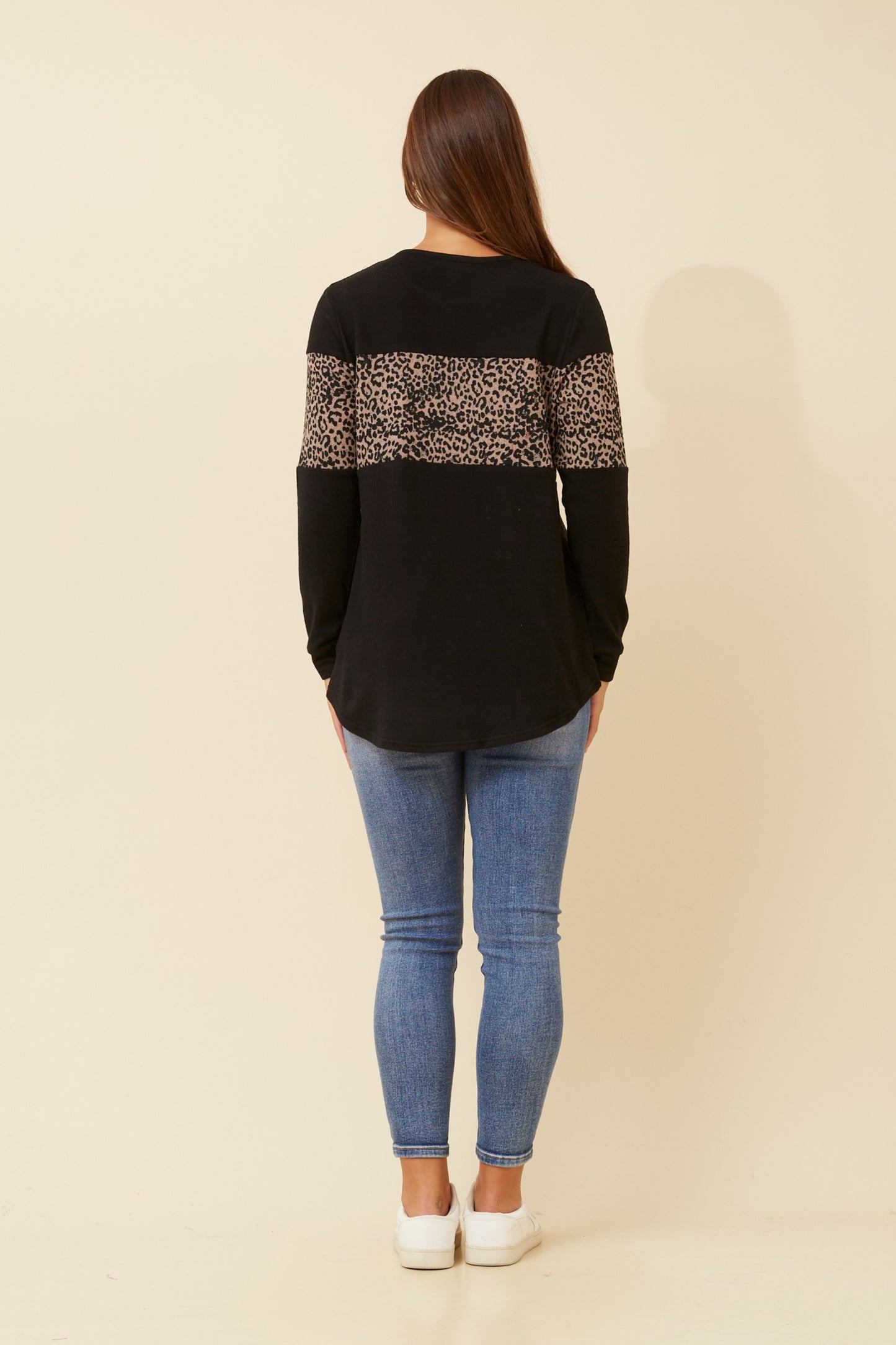 Alicia Animal Print Top T522406 Black