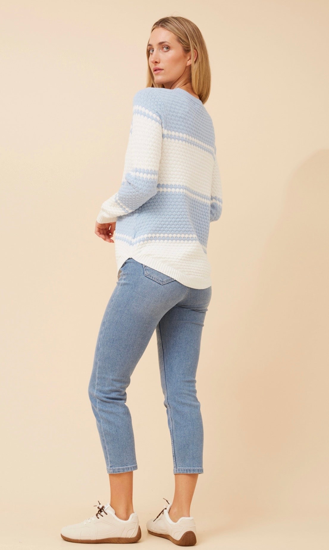 Juliette Stripe Printed Knit KP171740 Skylight