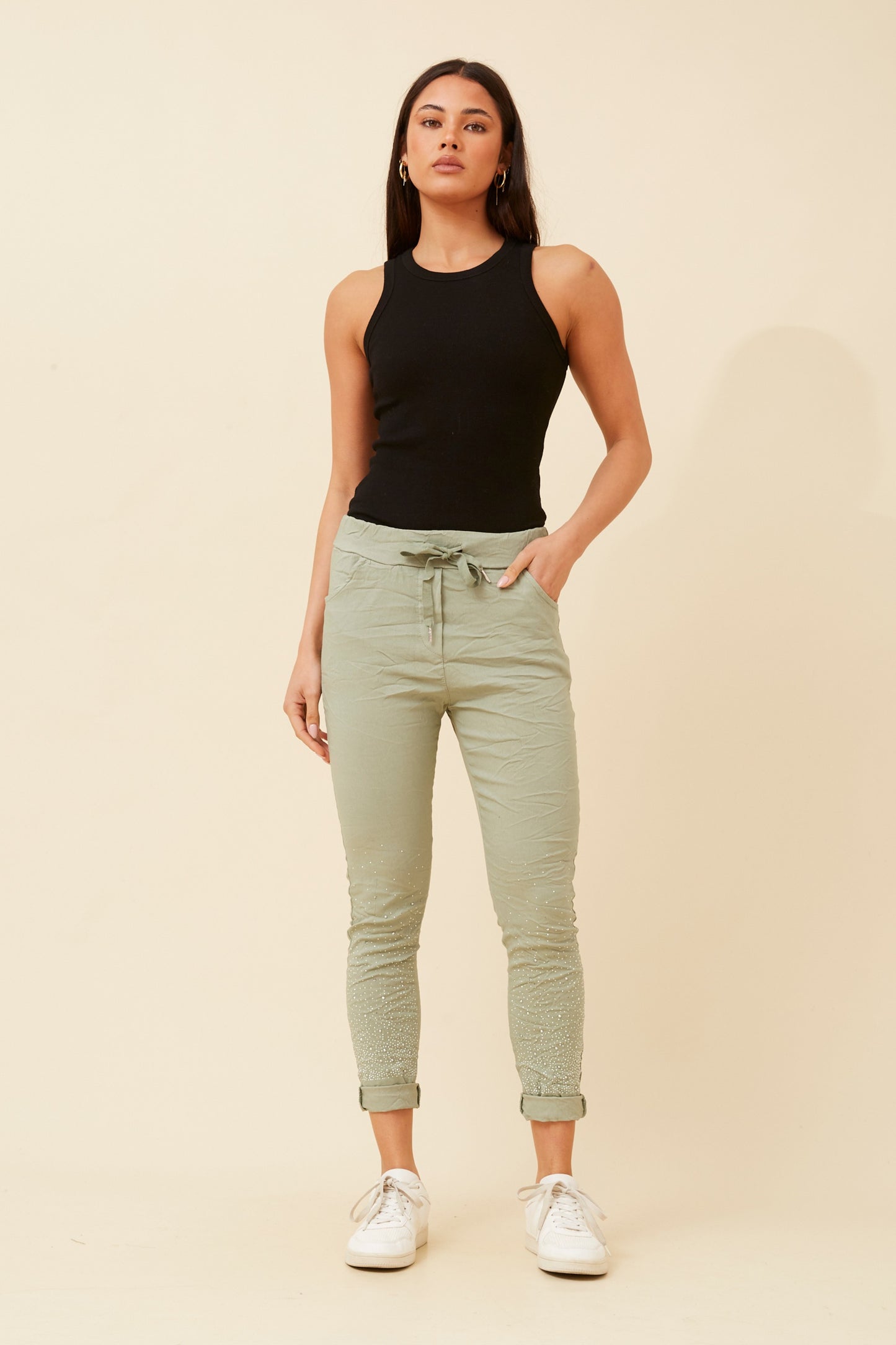 Cielo Italian Diamante Pant P523835 Sage