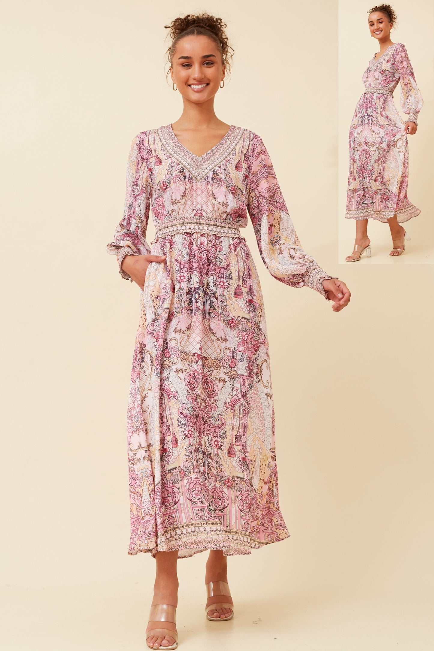 Rue Diamante Detail Midi Dress D522284