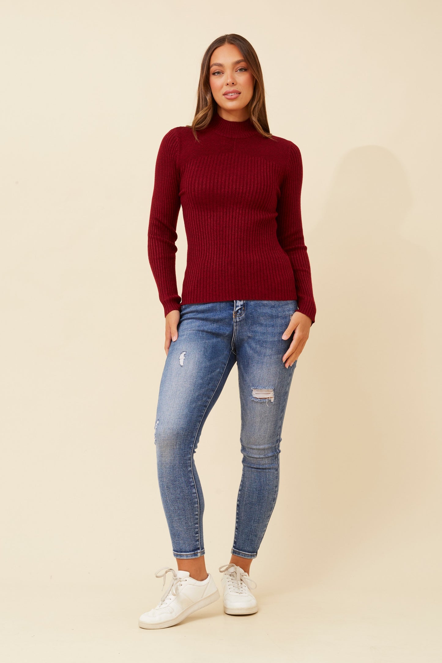 Alba Knit Jumper KP508787 Red Pear