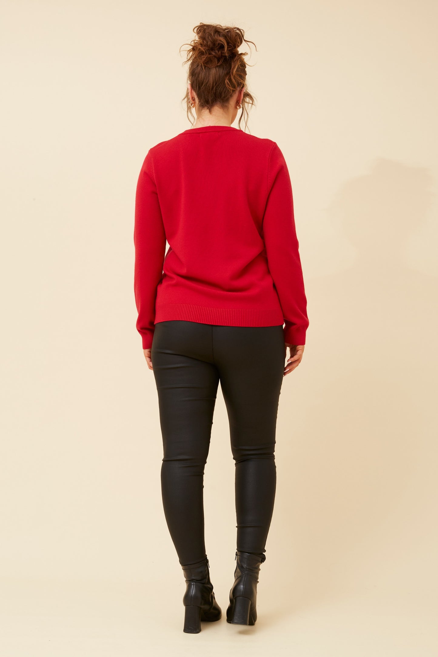 Angie Floral Embellished Knit Rich Red KP519089