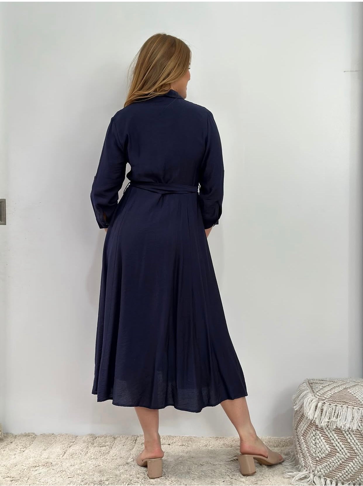 Inea Midi Shirt Dress Navy