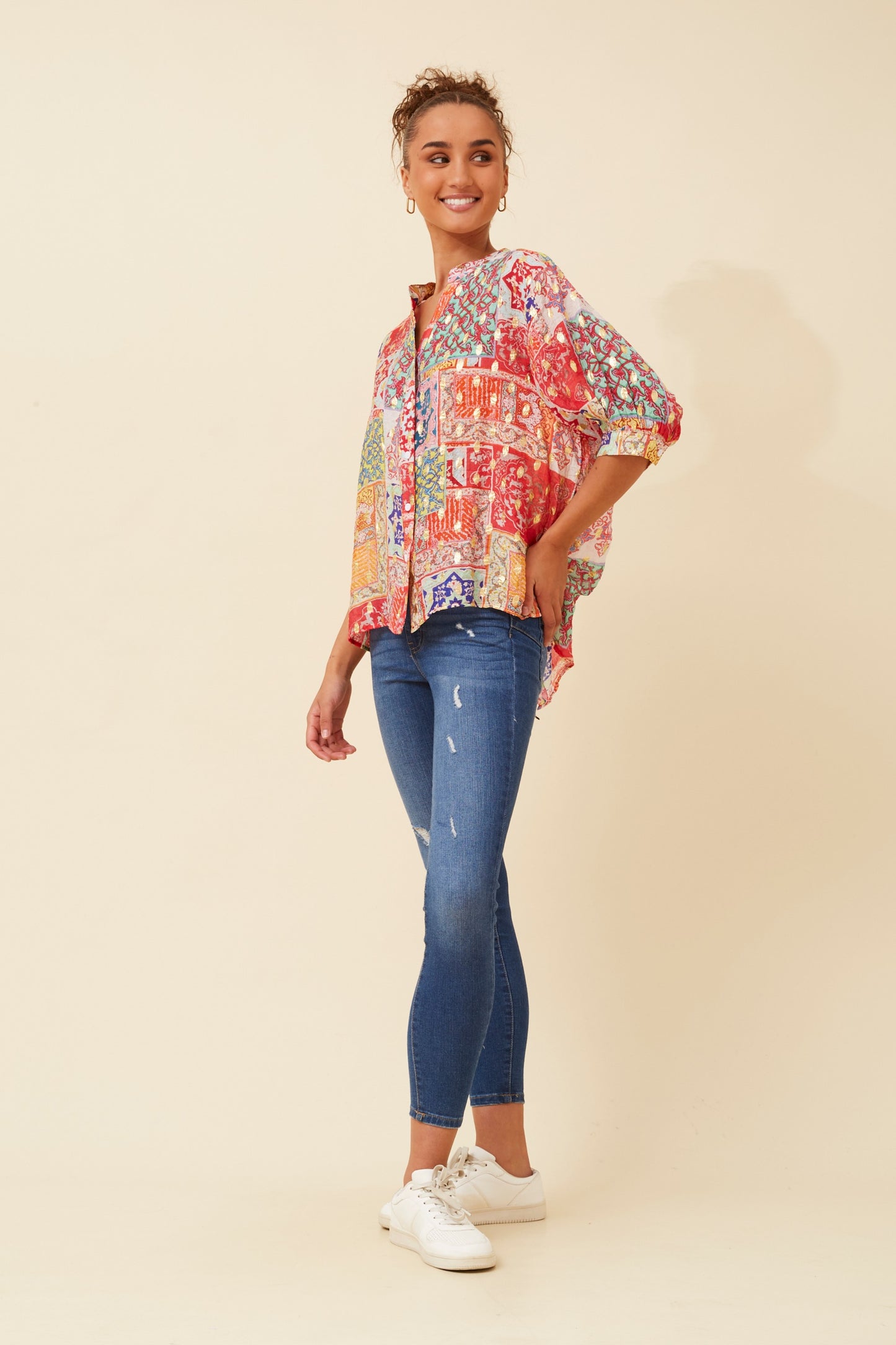 Rosa Shirt with Back Button Detail - T523156