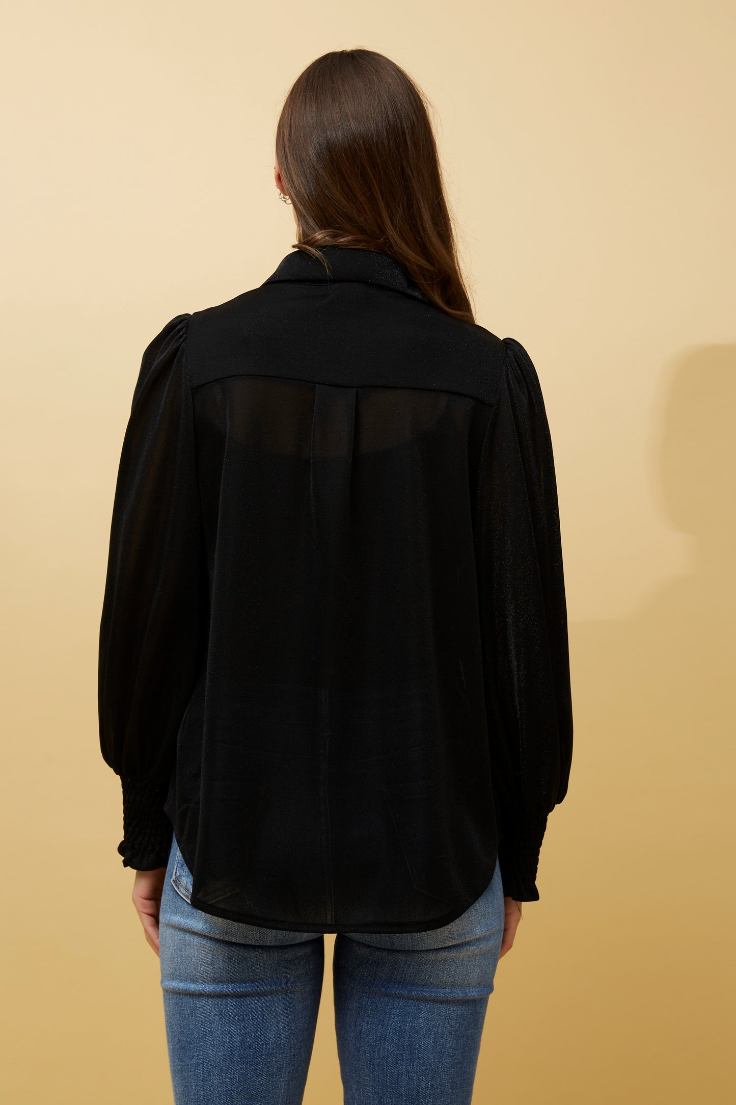 Helia Sequin Shirt T514496 Black