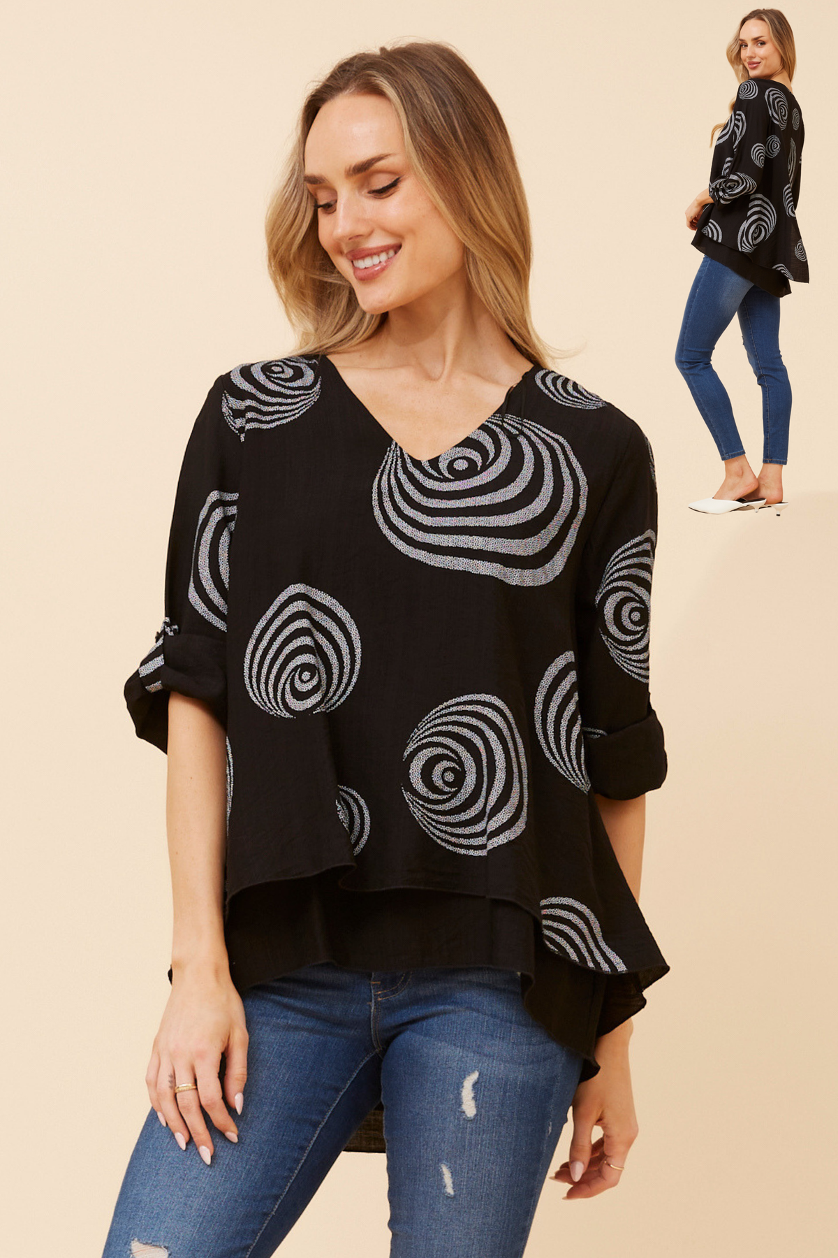 Eliza Double Layer Top T526727 Black