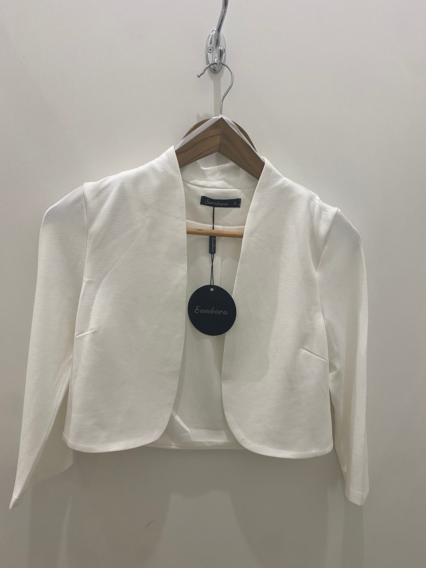 Amber Solid Blazer SB3218 White