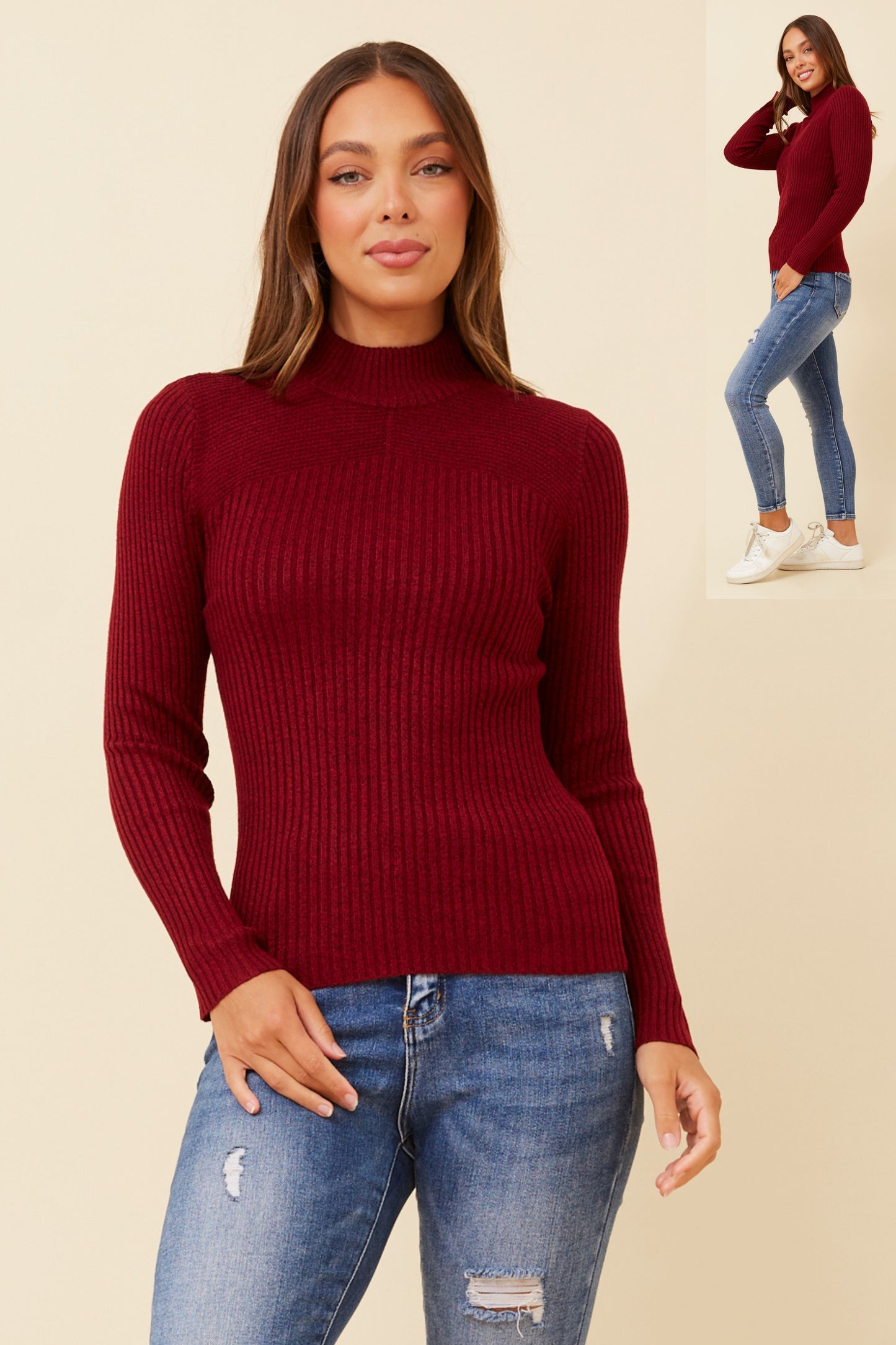 Alba Knit Jumper KP508787 Red Pear