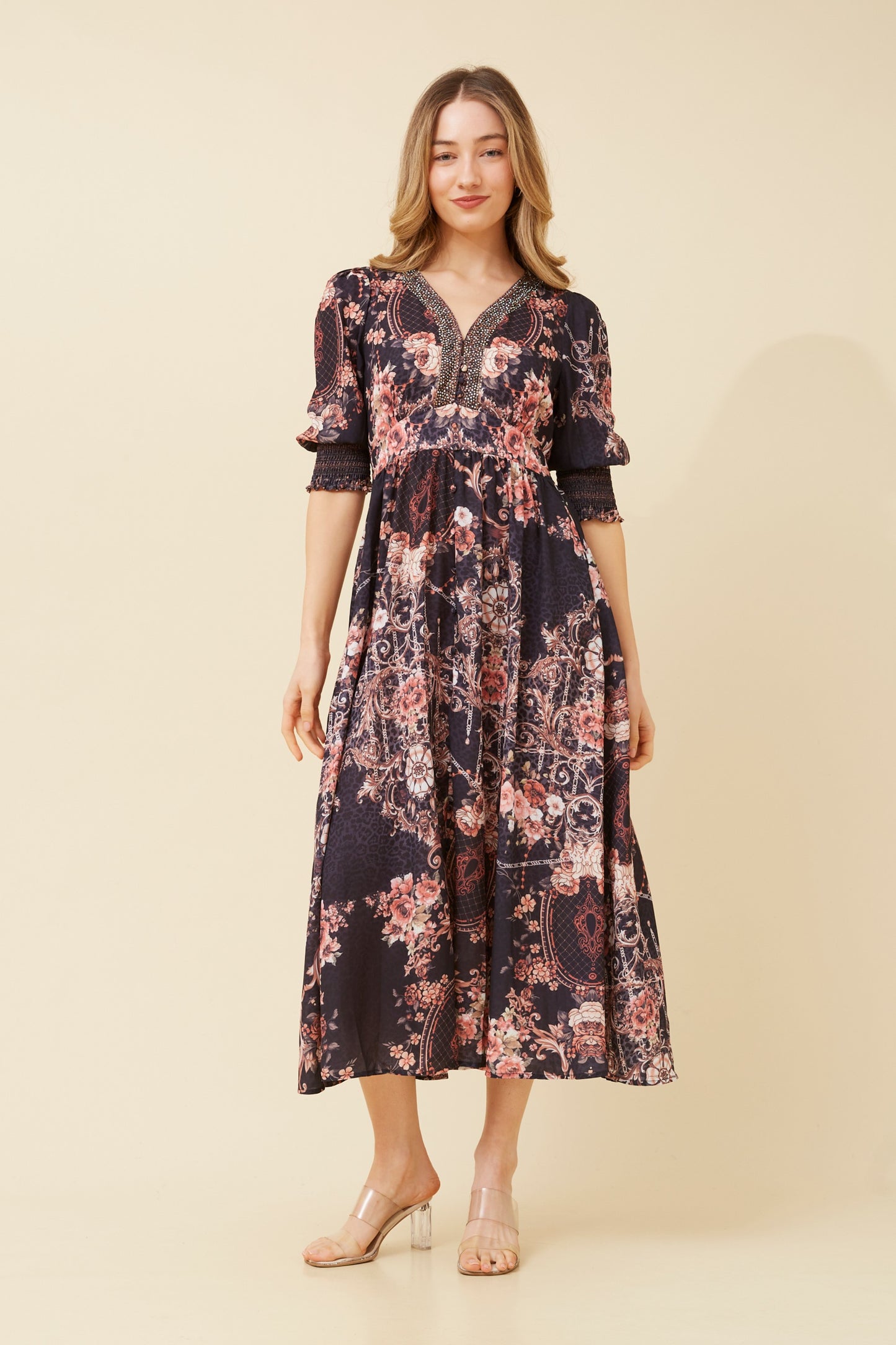 Isla Diamante Detail Midi Dress D524287