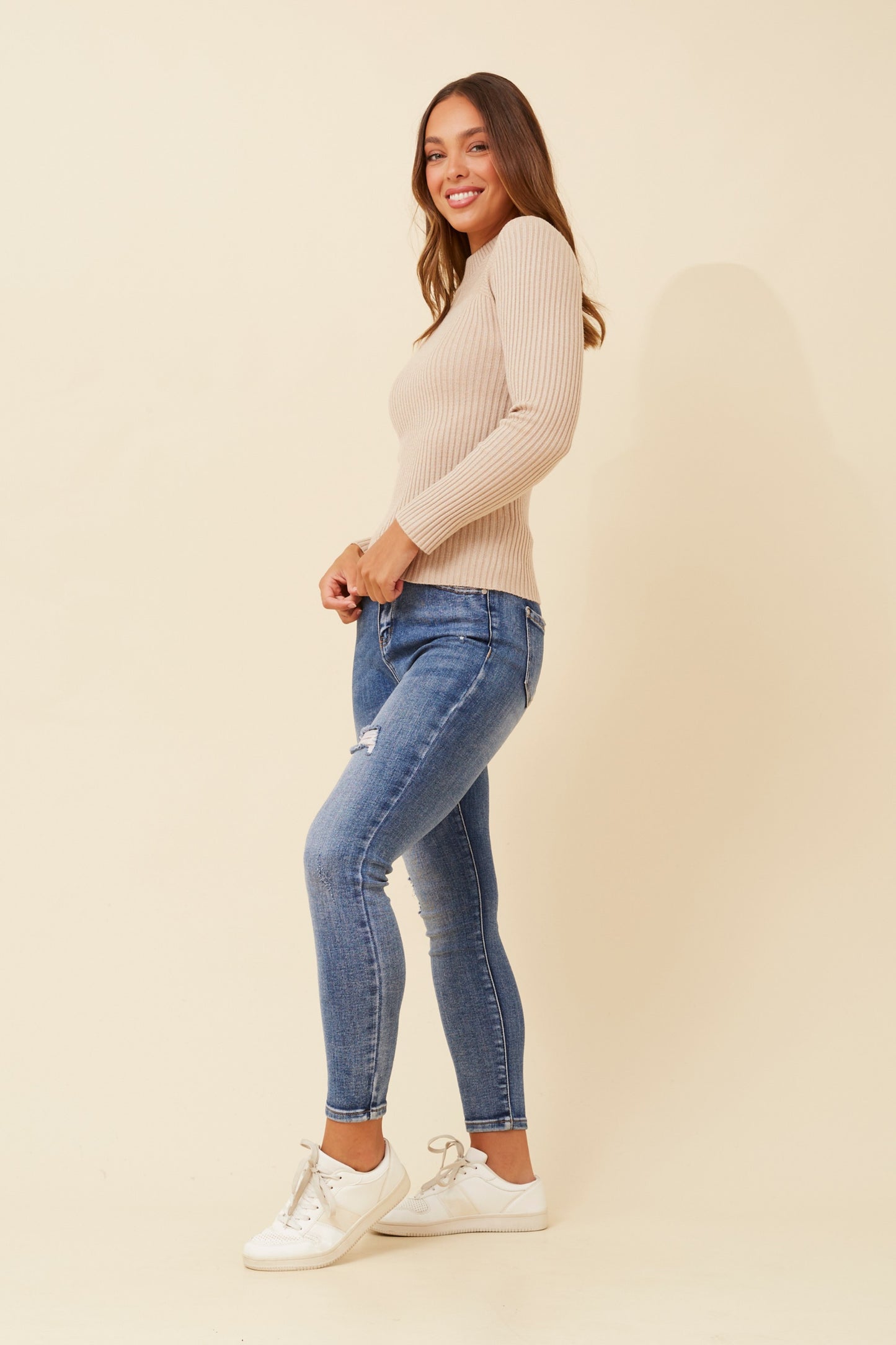 Alba Knit Jumper KP508787 Sand Sheet