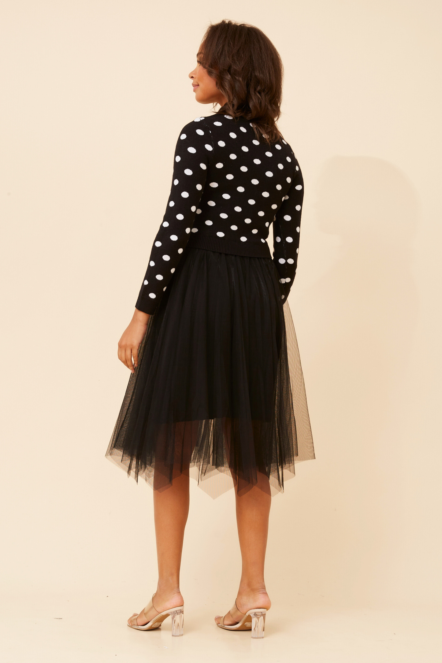 Ovi Knit Dress with Tulle Skirt KD175606
