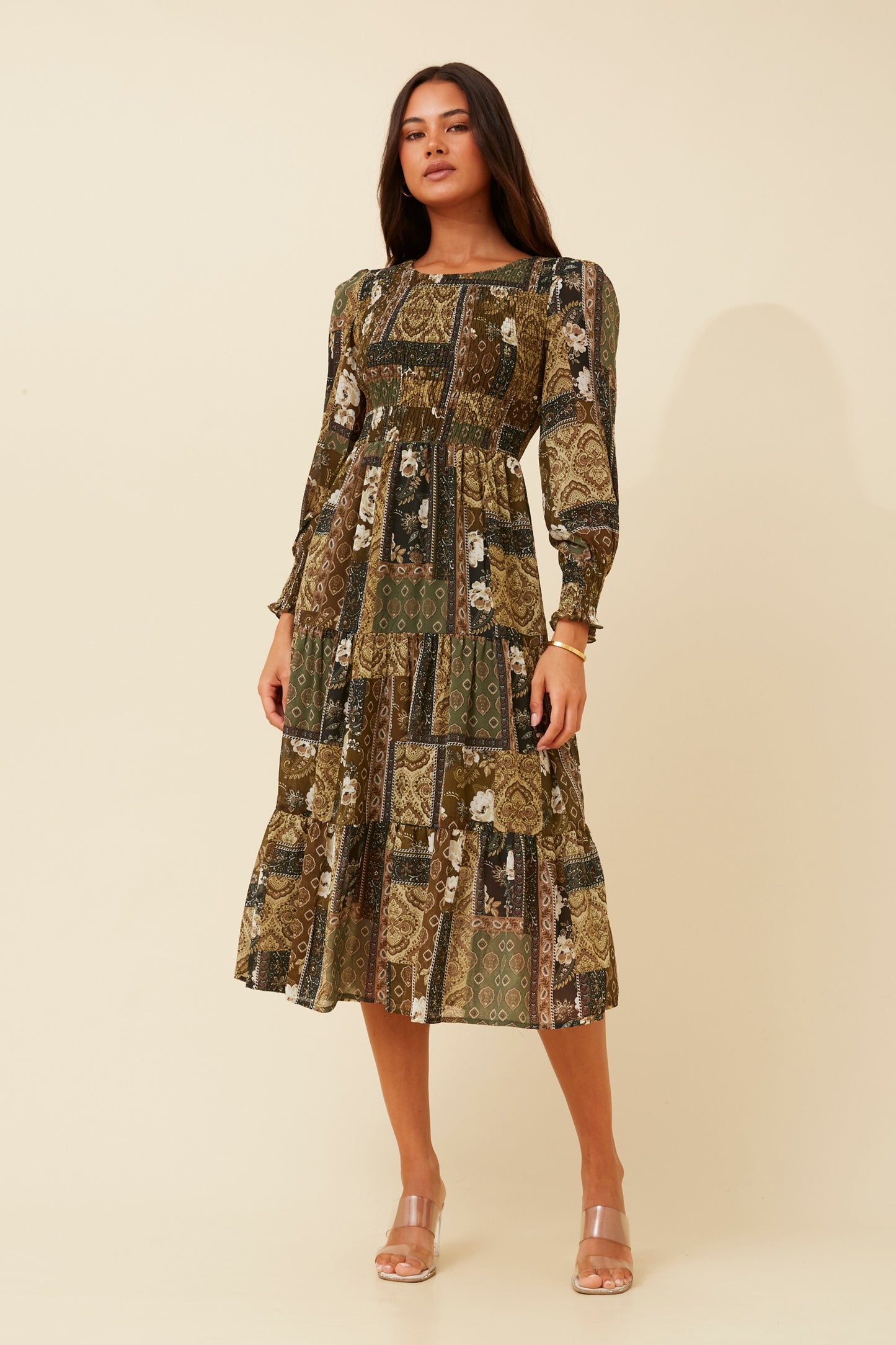 Nita Tiered Midi Dress D522376