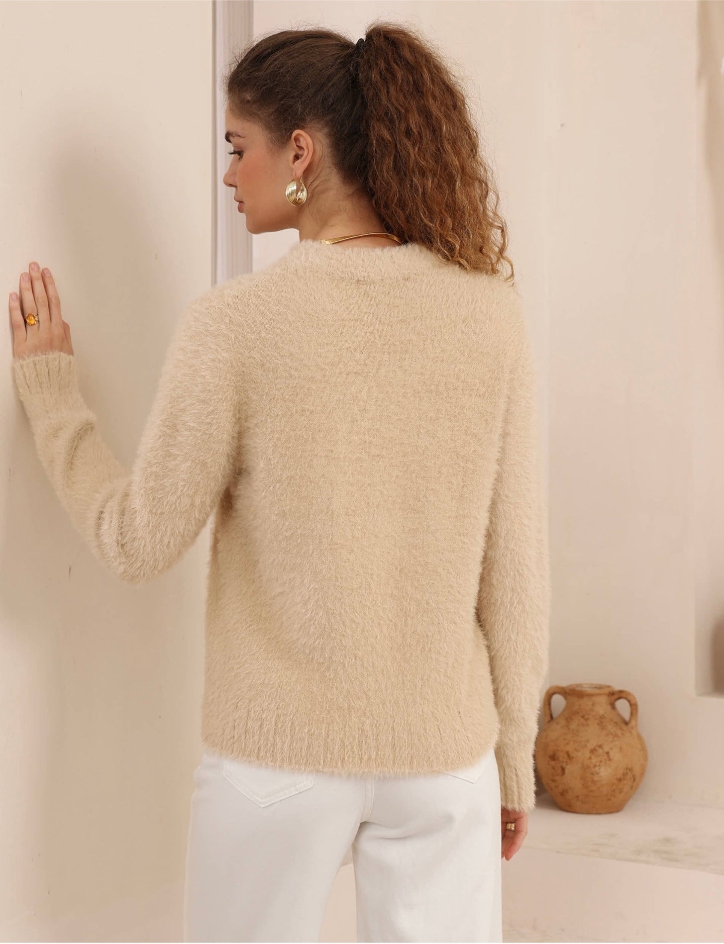 Rube Eyelash Knit 2051477 Beige