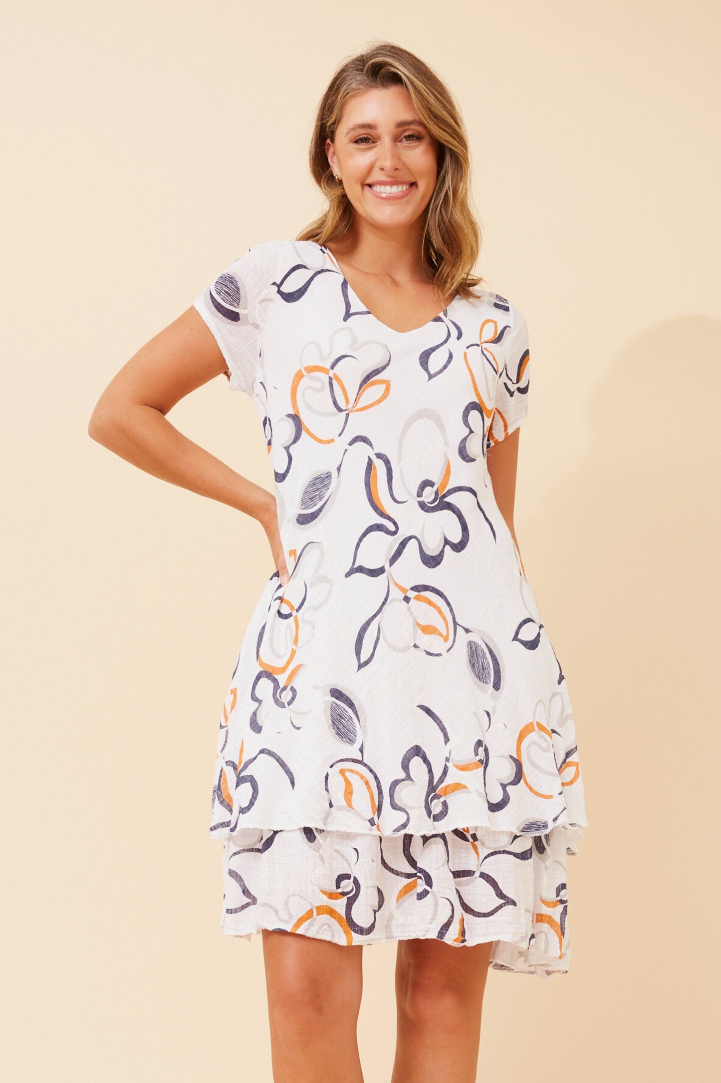 Maddie Double Layer Floral Dress D515486