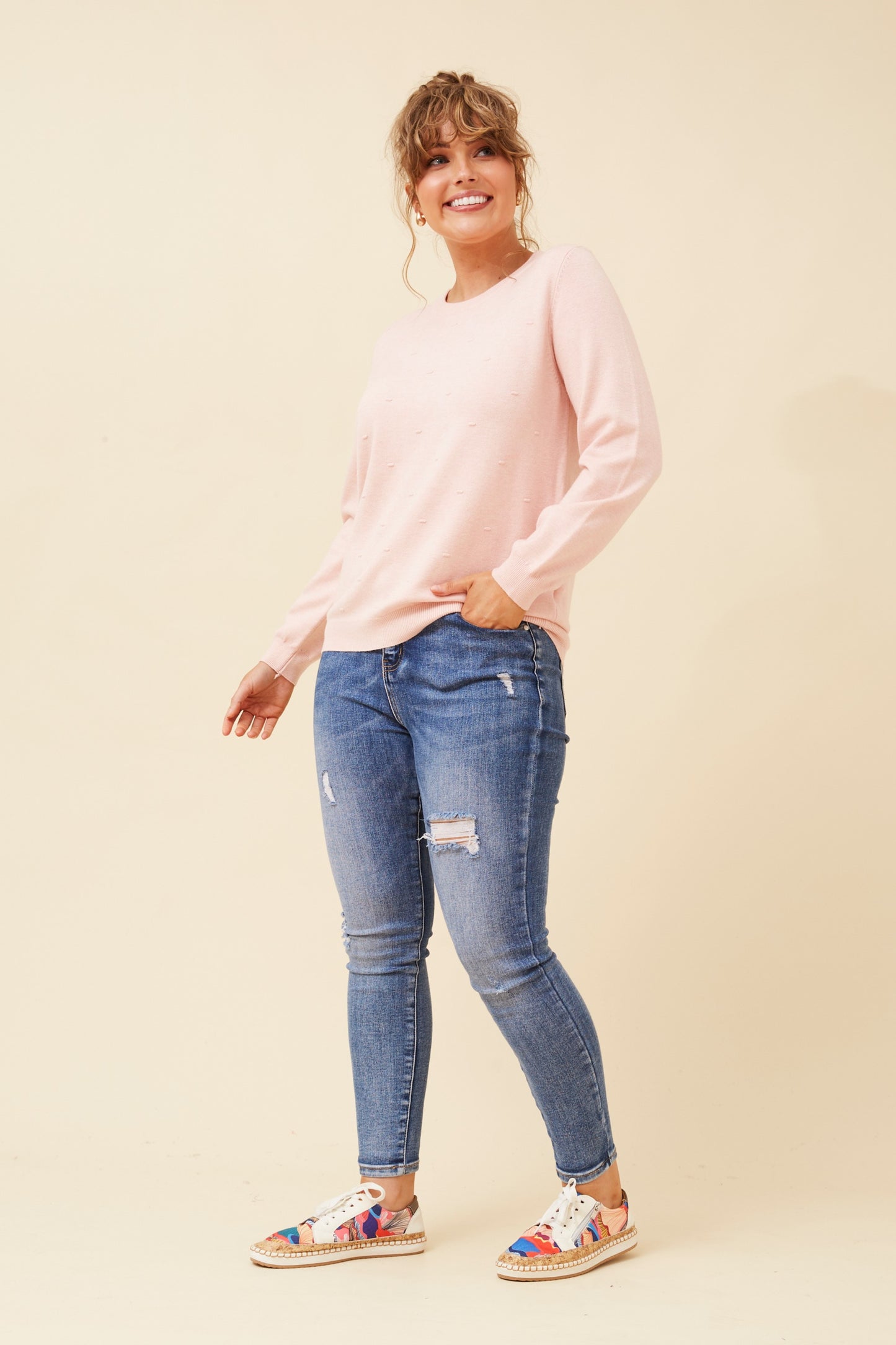 Tilli Dot Pattern Jumper KP522515 Blush