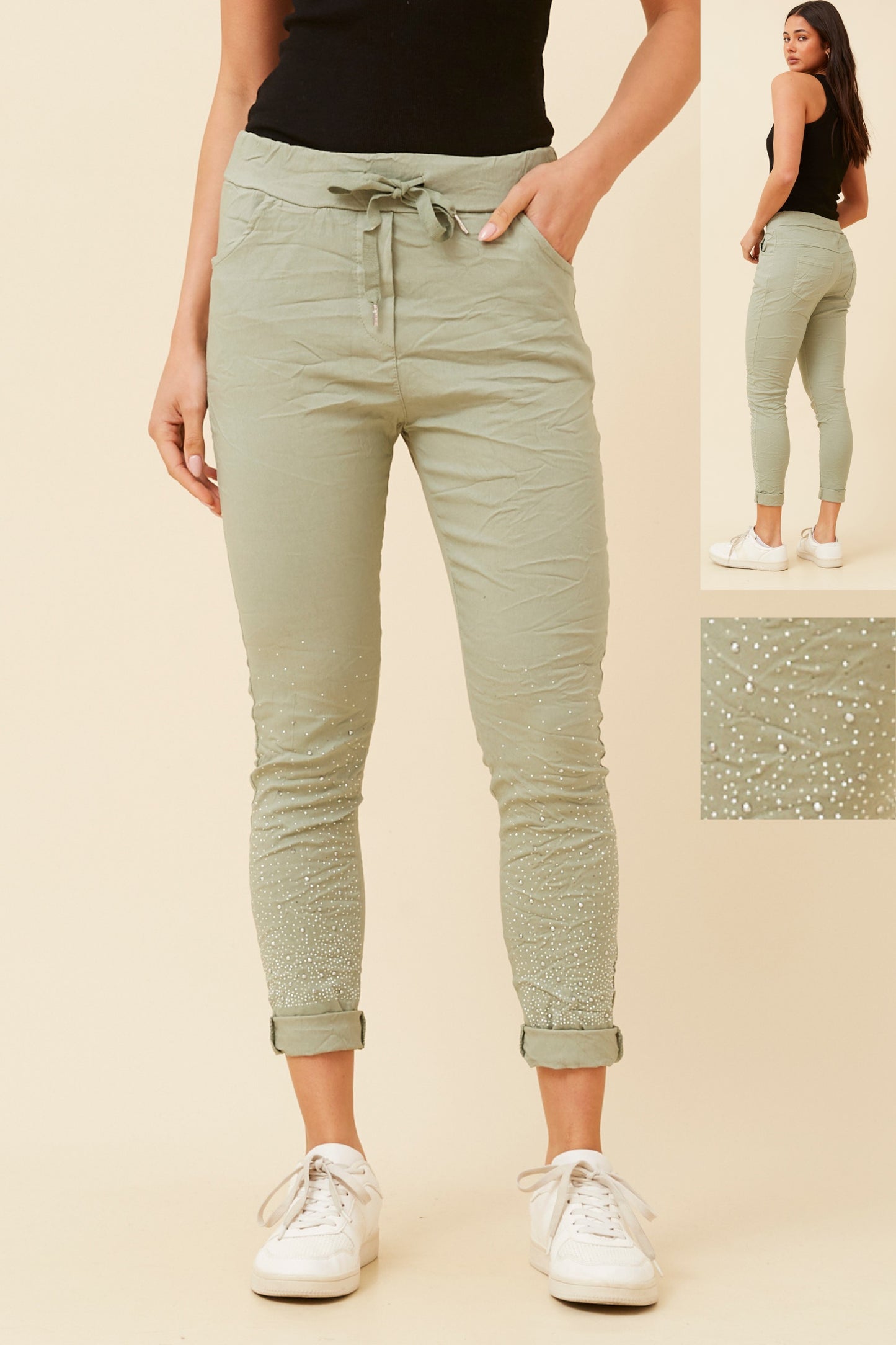 Cielo Italian Diamante Pant P523835 Sage