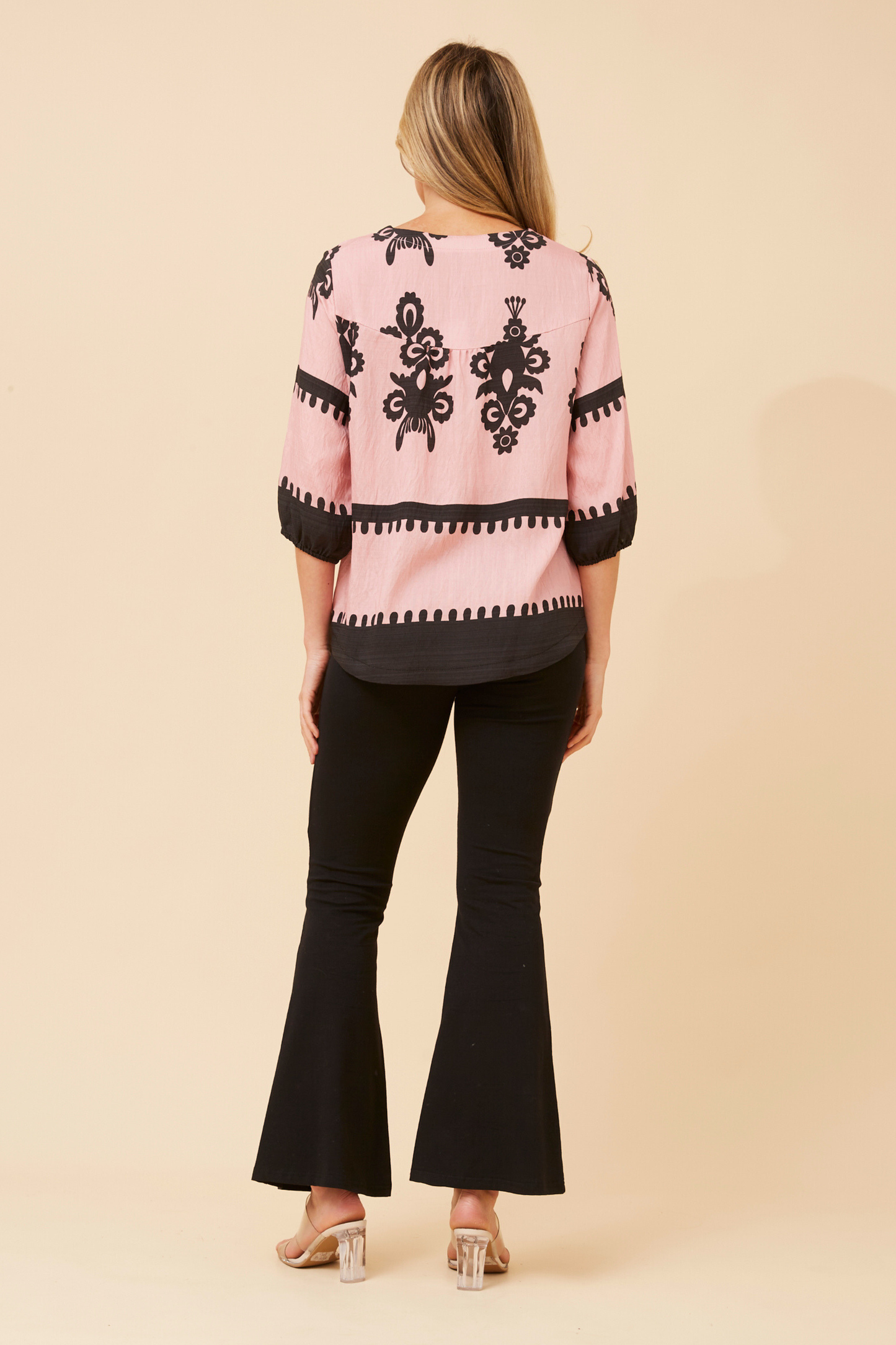 Amara Boho Print Blouse T523165 Pink