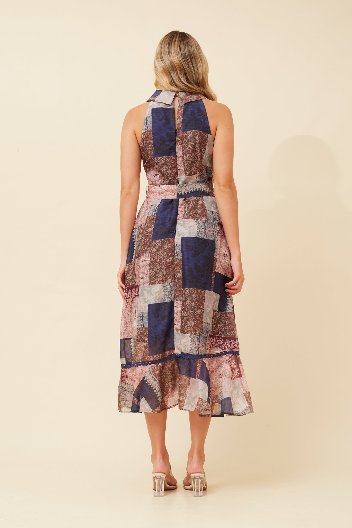 Angie Halter Neck Foil Printed Dress D521794