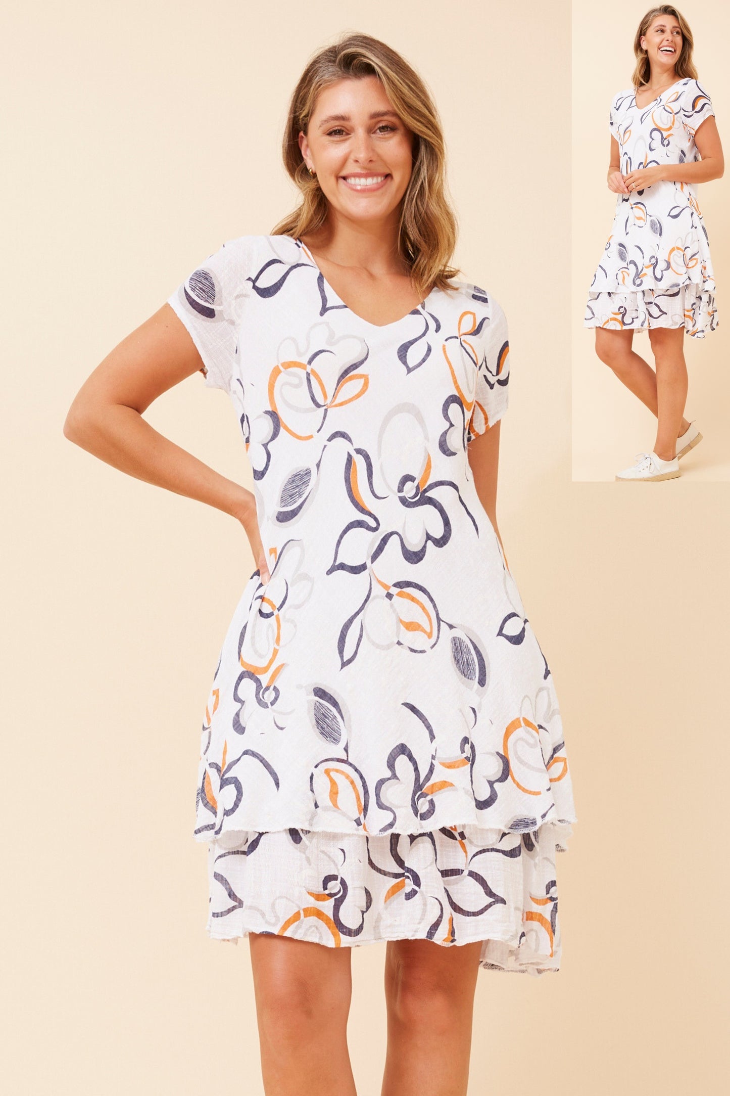 Maddie Double Layer Floral Dress D515486