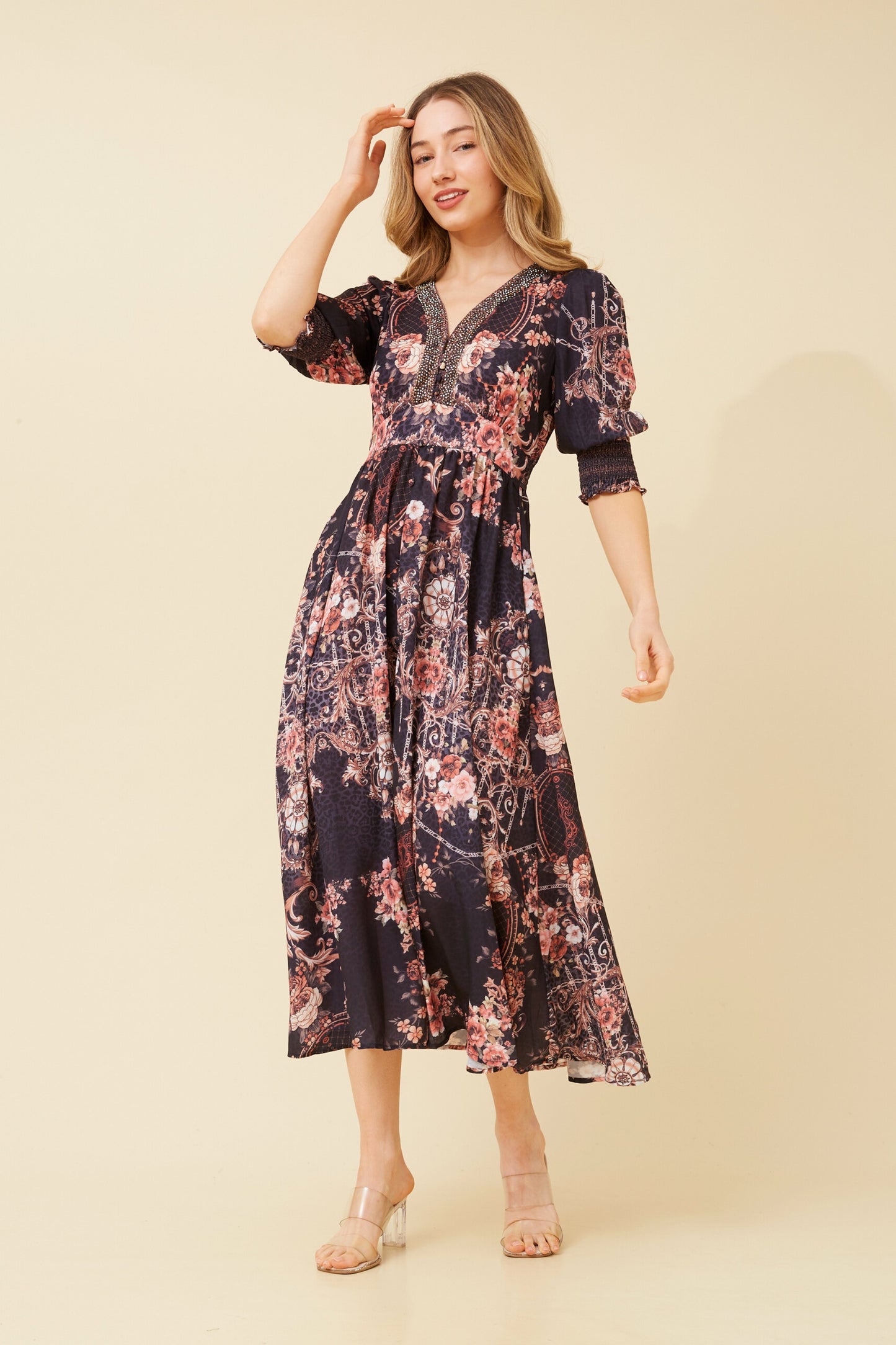 Isla Diamante Detail Midi Dress D524287