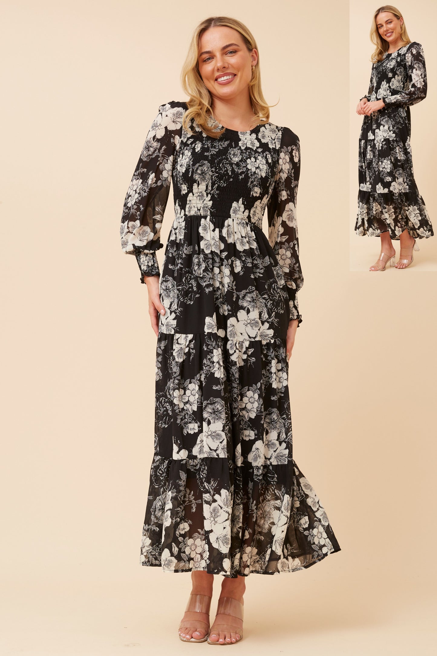 Nita Tiered Maxi Dress D524130