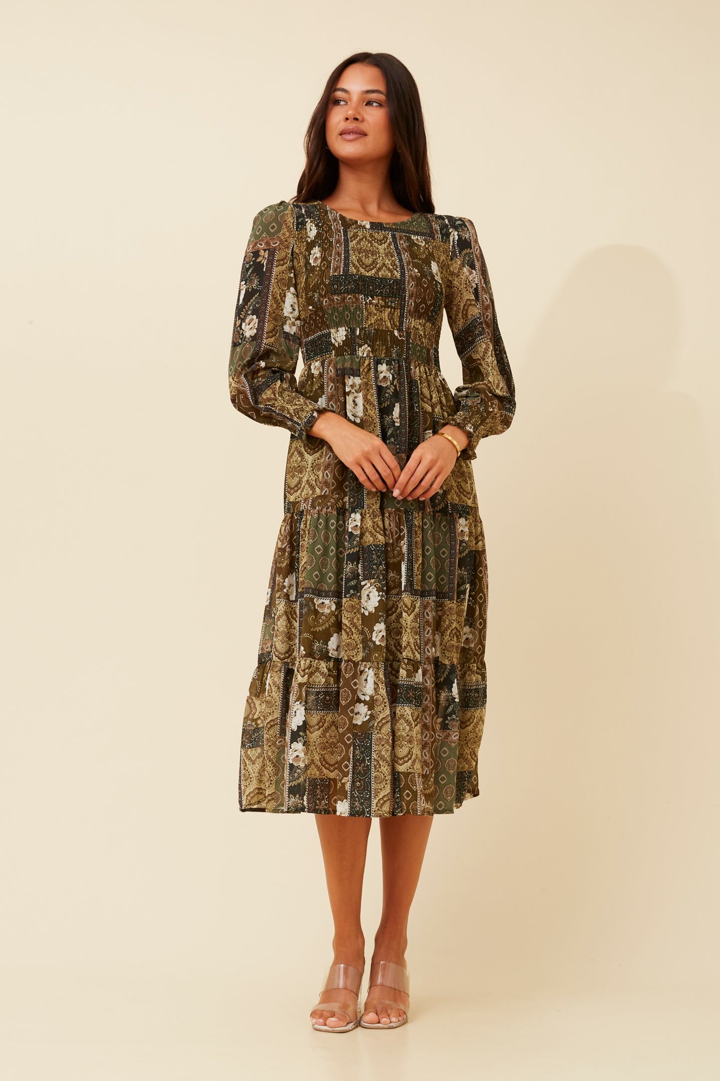 Nita Tiered Midi Dress D522376