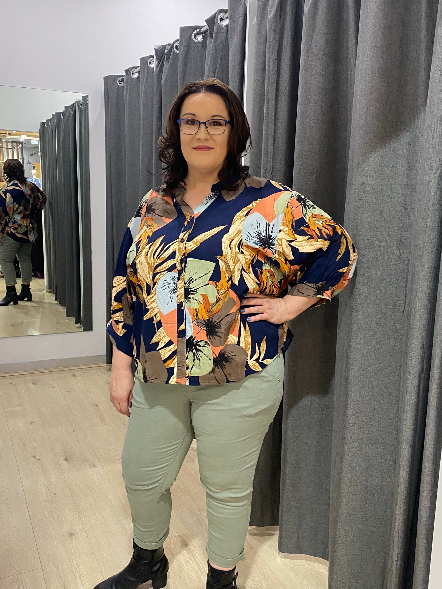 Amia Tropical Print Top T524857