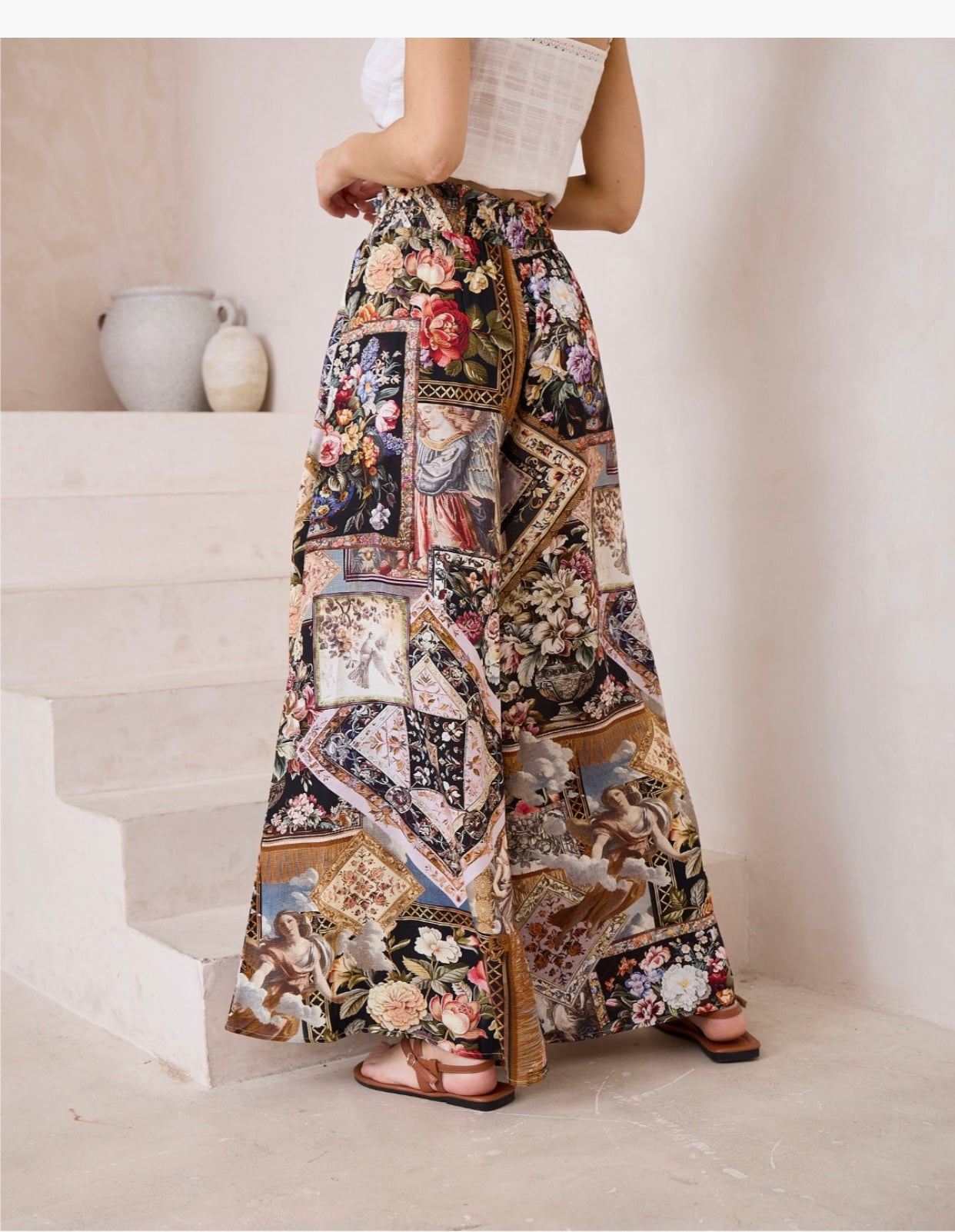 Irish Elisabeth Print Wide Leg Pant