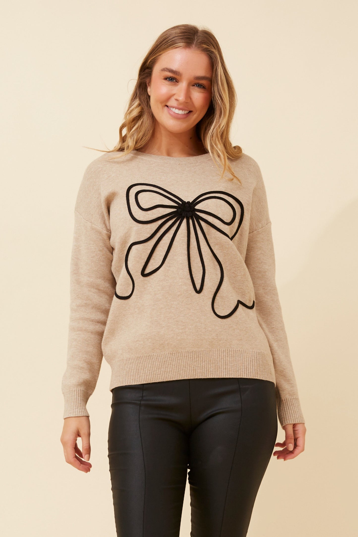Ashley Bow Knit KP522493 Beige