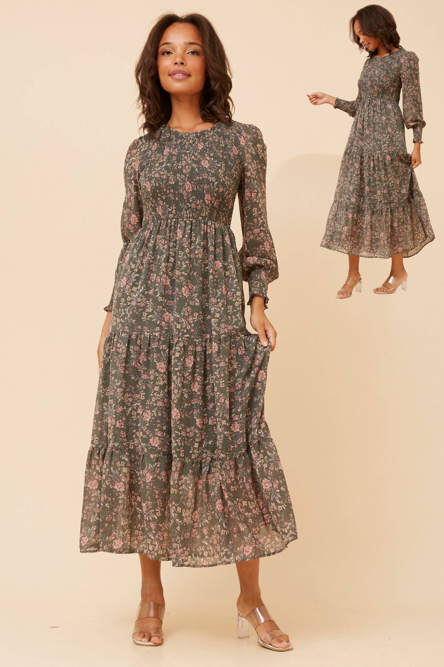 Nita Tiered Maxi Dress D525656