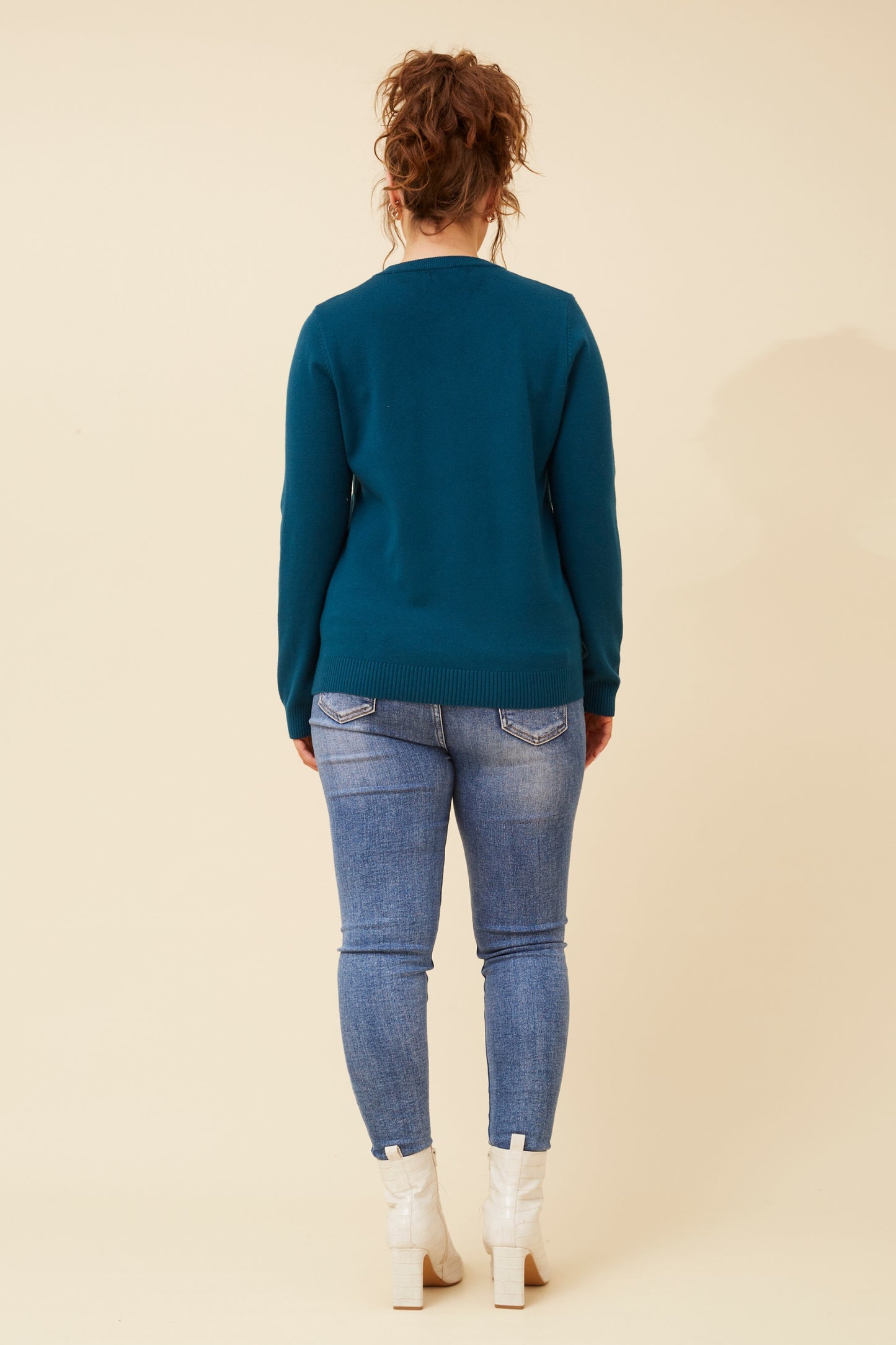 Angie Floral Embellished Knit Teal KP519089