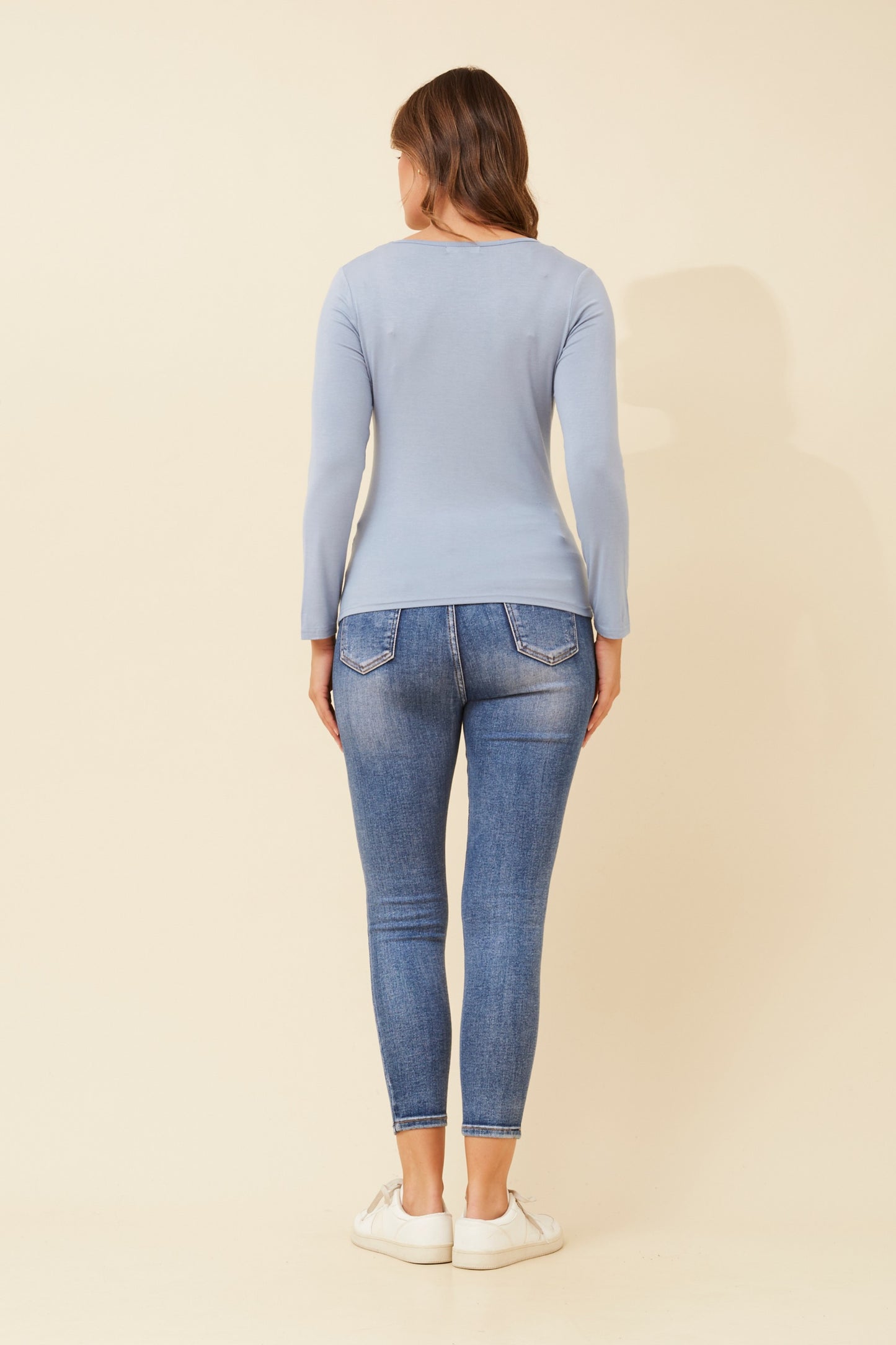 Basic Long Sleeve Top - Denim