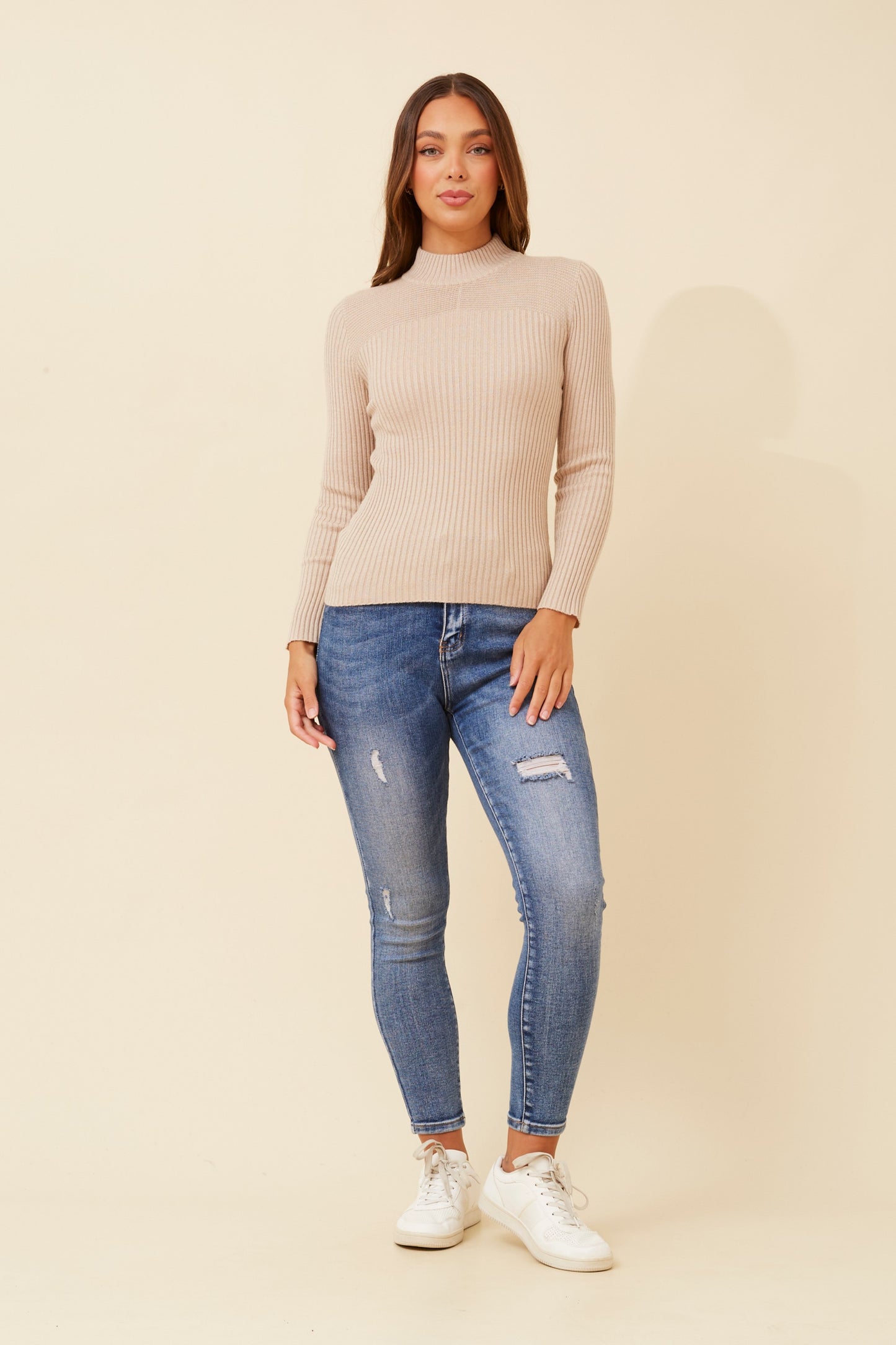 Alba Knit Jumper KP508787 Sand Sheet