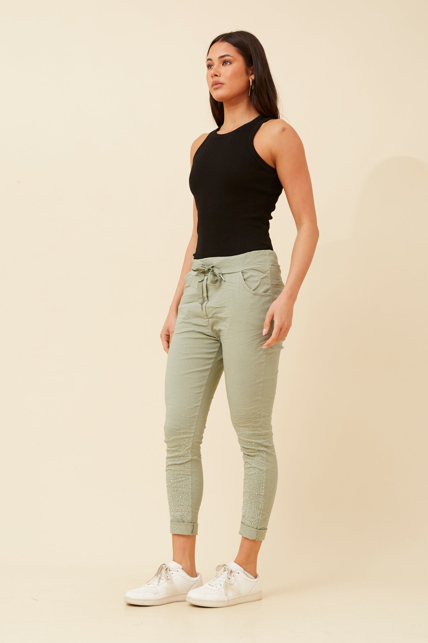 Cielo Italian Diamante Pant P523835 Sage