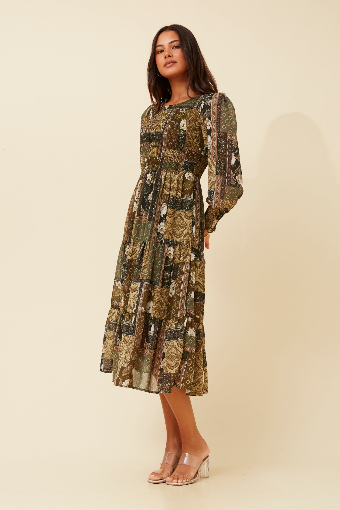 Nita Tiered Midi Dress D522376