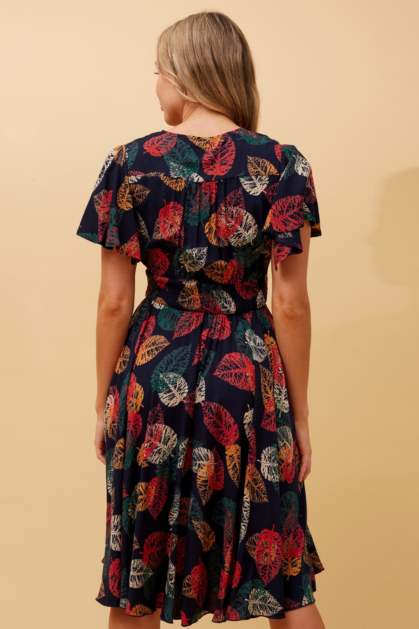 Sana Leaf Print Dress